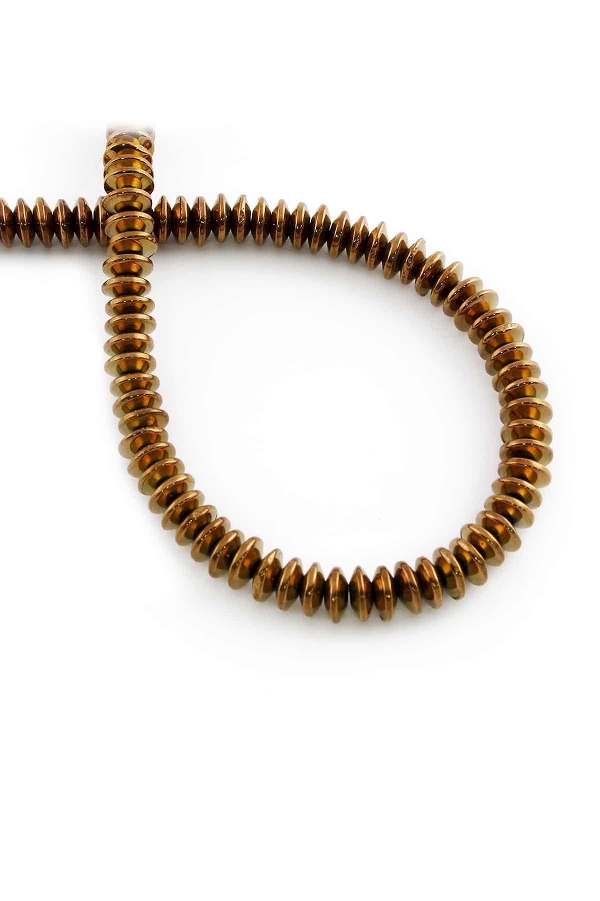 Hematite Natural Stone Shiny Brown 6x2mm String Of Beads