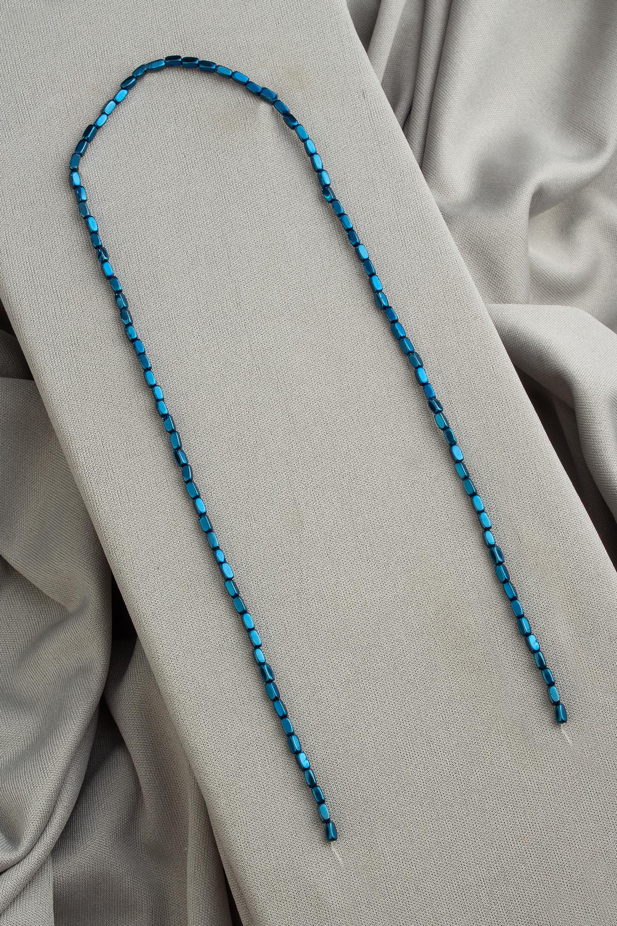 Hematit Doğal Taş Parlak Mavi Silindir Kesim 2x4mm Dizi [AA]