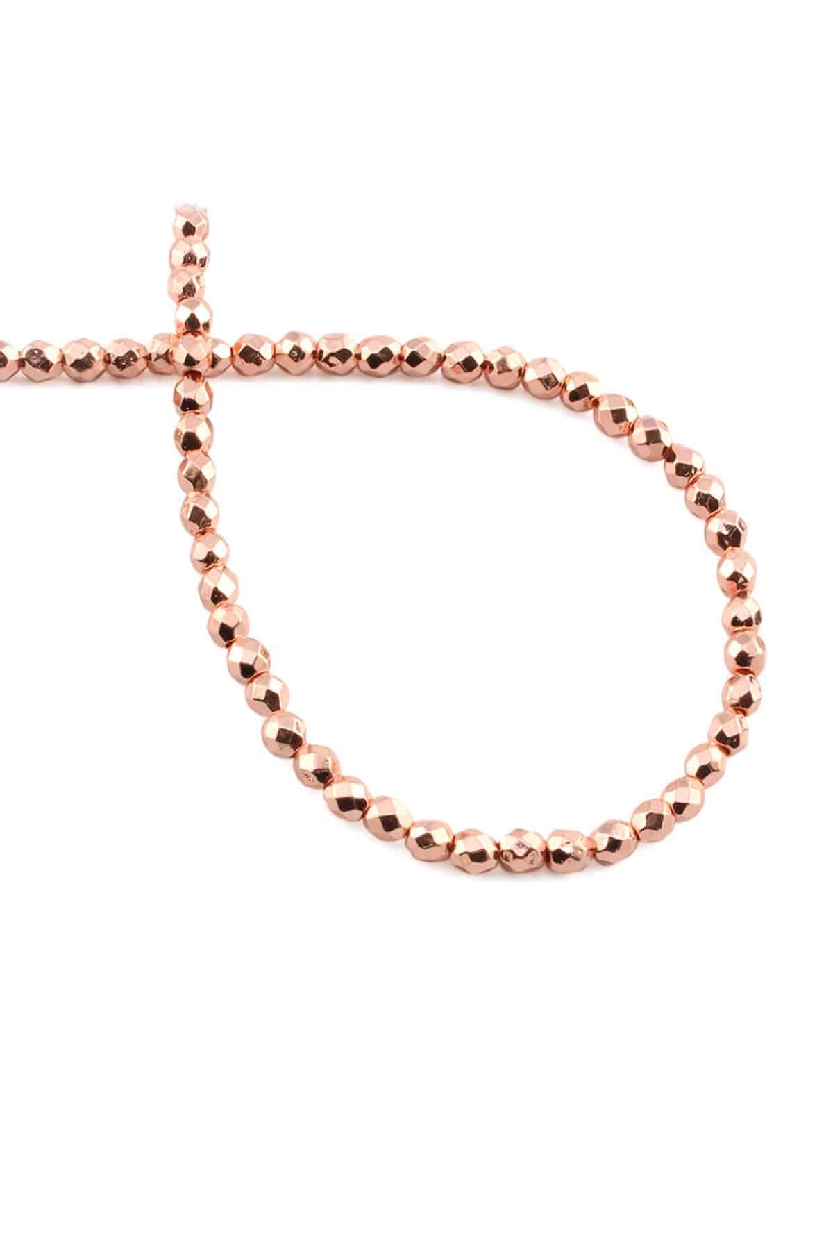 Hematite Natural Stone Shiny Rose 4mm String Of Beads