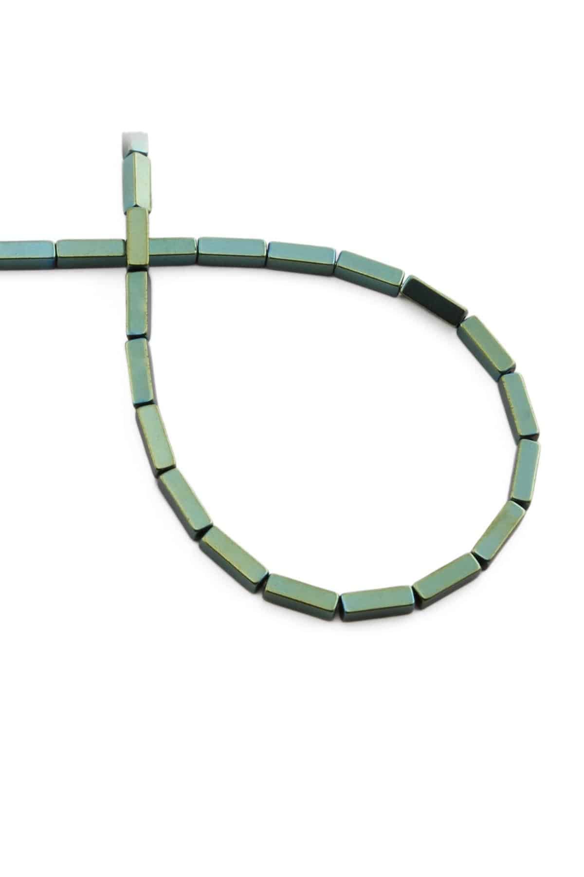 Hematit Taşı Parlak Yeşil 2x8mm Doğal Taş Dizi