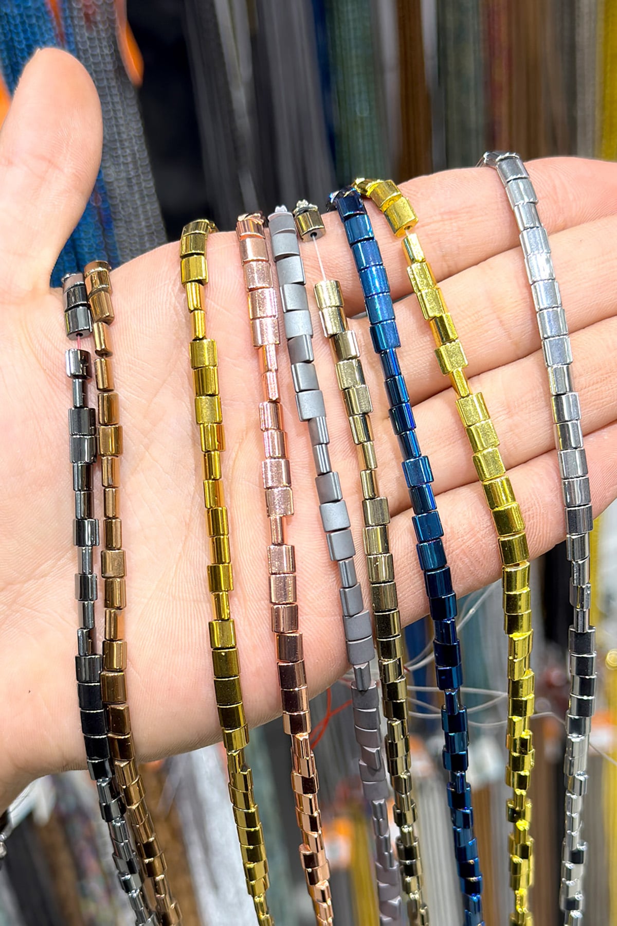 Hematit Taşı 4x2mm Dalgalı Rondela Kesim Doğal Taş Diziler