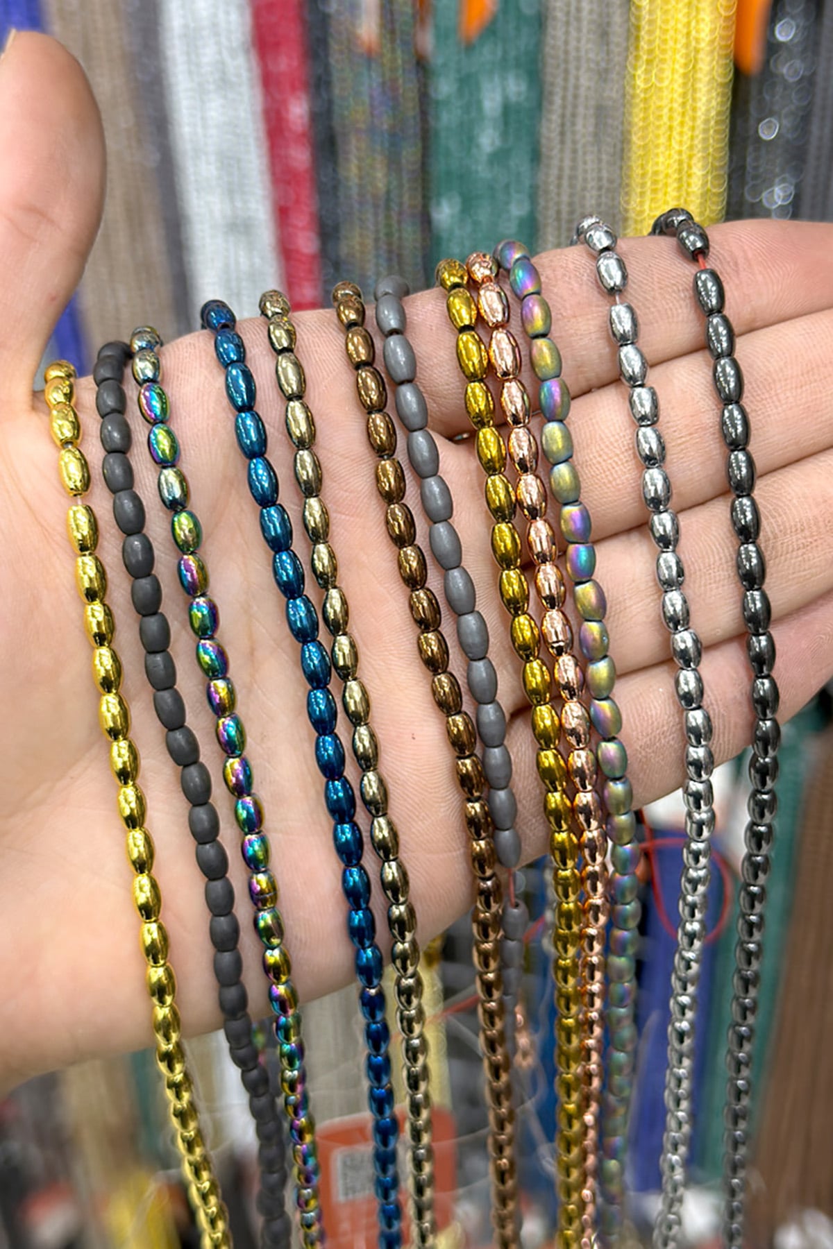 Hematit Taşı 4x6mm Arpa Kesim Doğal Taş Diziler