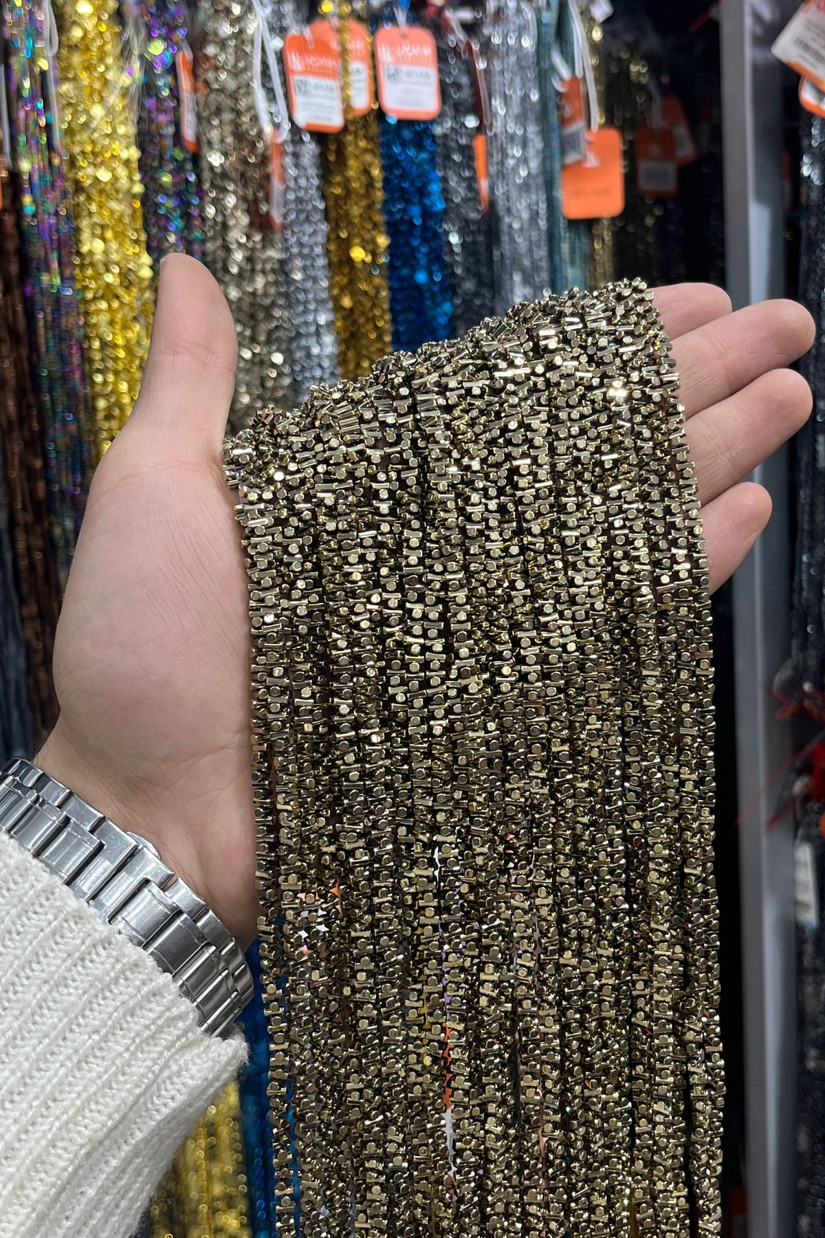 Hematit Taşı 6x2mm- Parlak Antik Sarı Doğal Taş Dizi