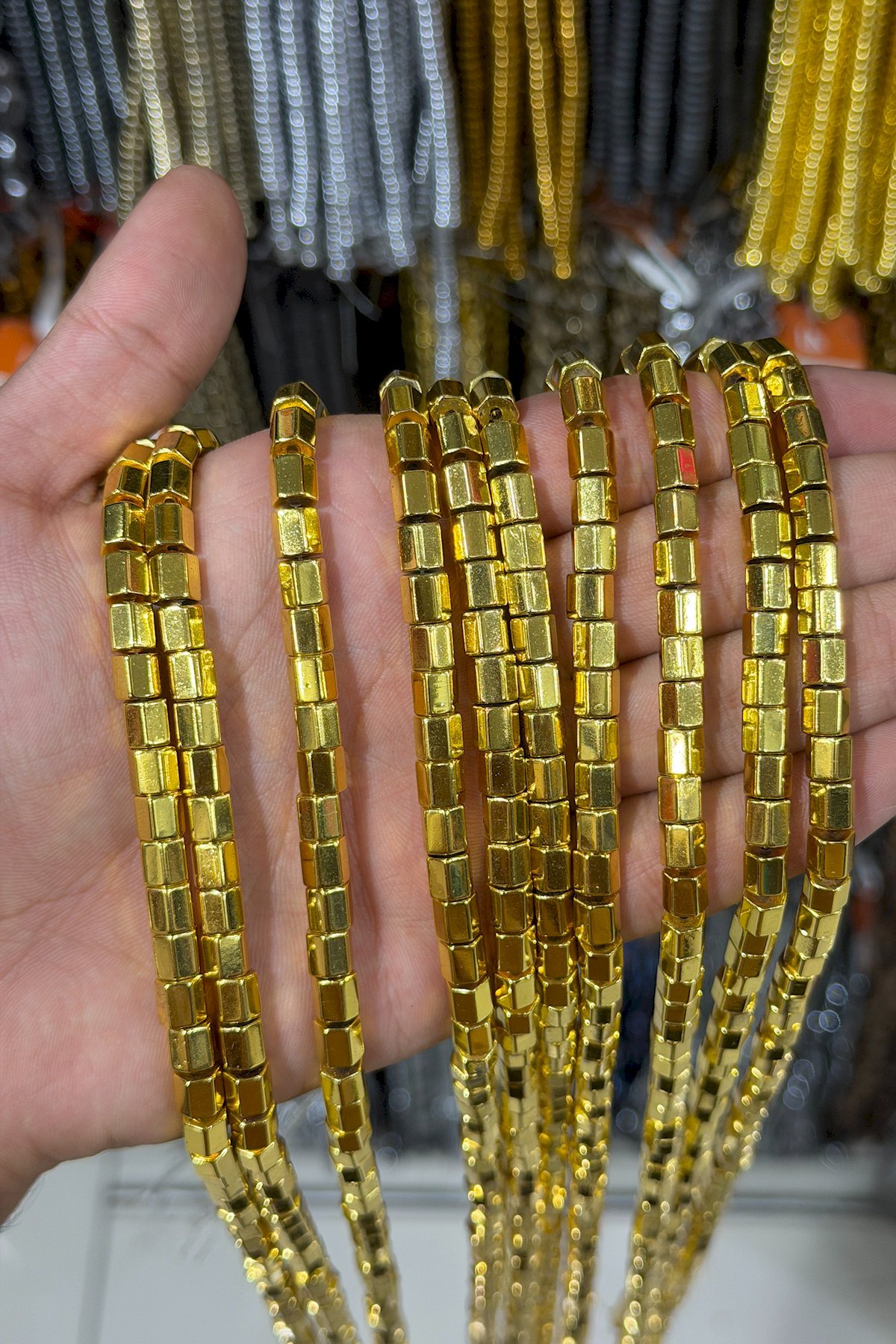 Hematite Stone - Gold Yellow Bead Strand