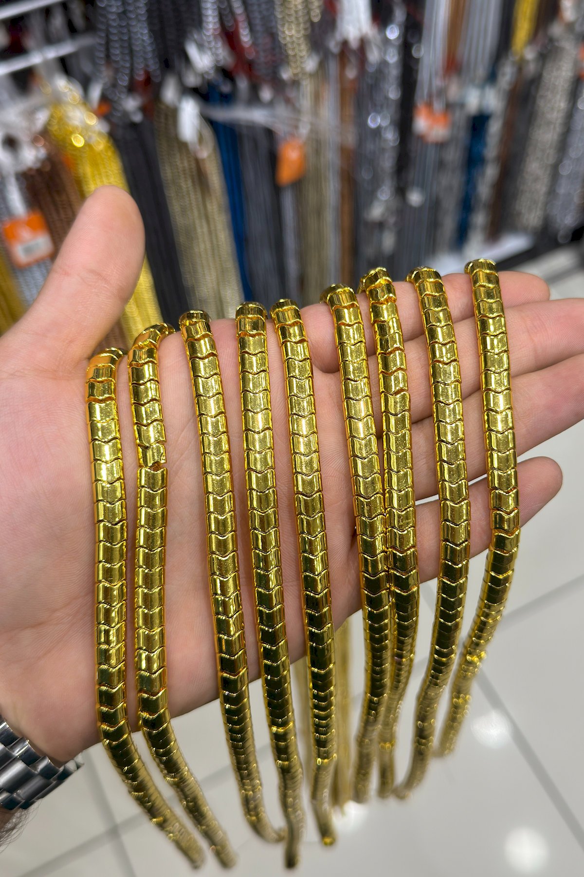 Hematit Taşı Balık Kesim Parlak Füme 6x7mm Doğal Taş Dizi