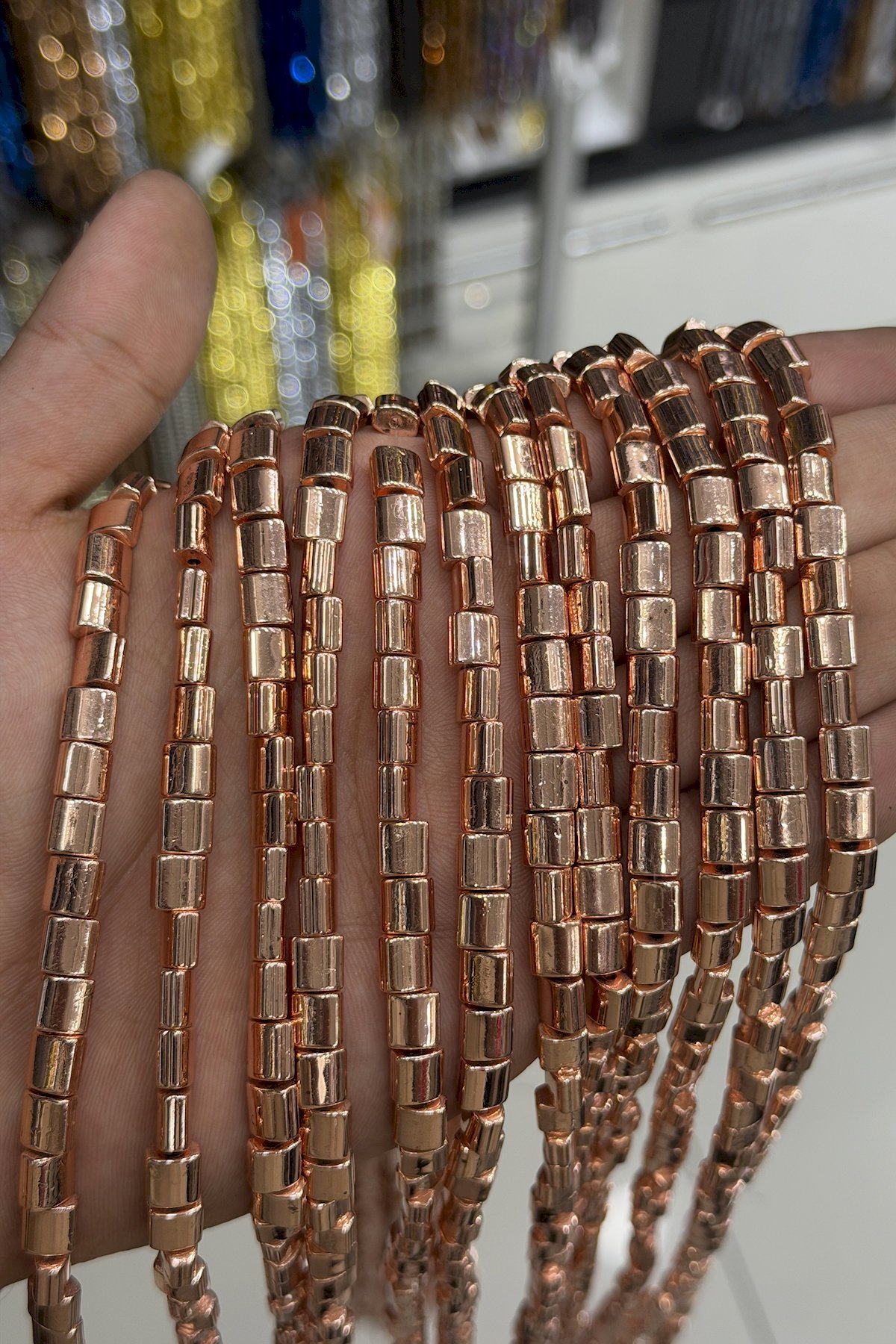 Hematit Taşı Bombeli Kesim Parlak Roz 7x7mm Doğal Taş Dizi