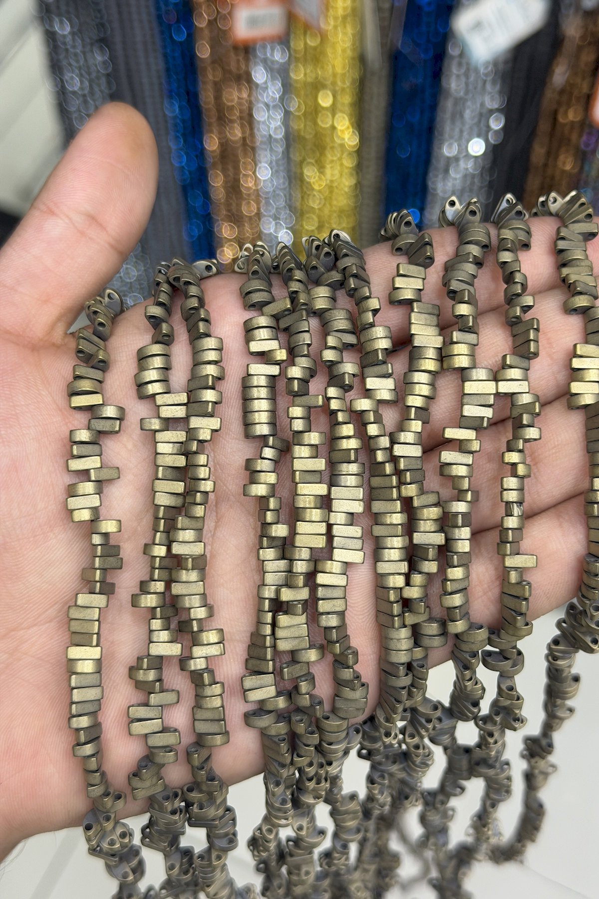 Hematit Taşı Bombeli Kesim Sarı 6x2mm Doğal Taş Dizi
