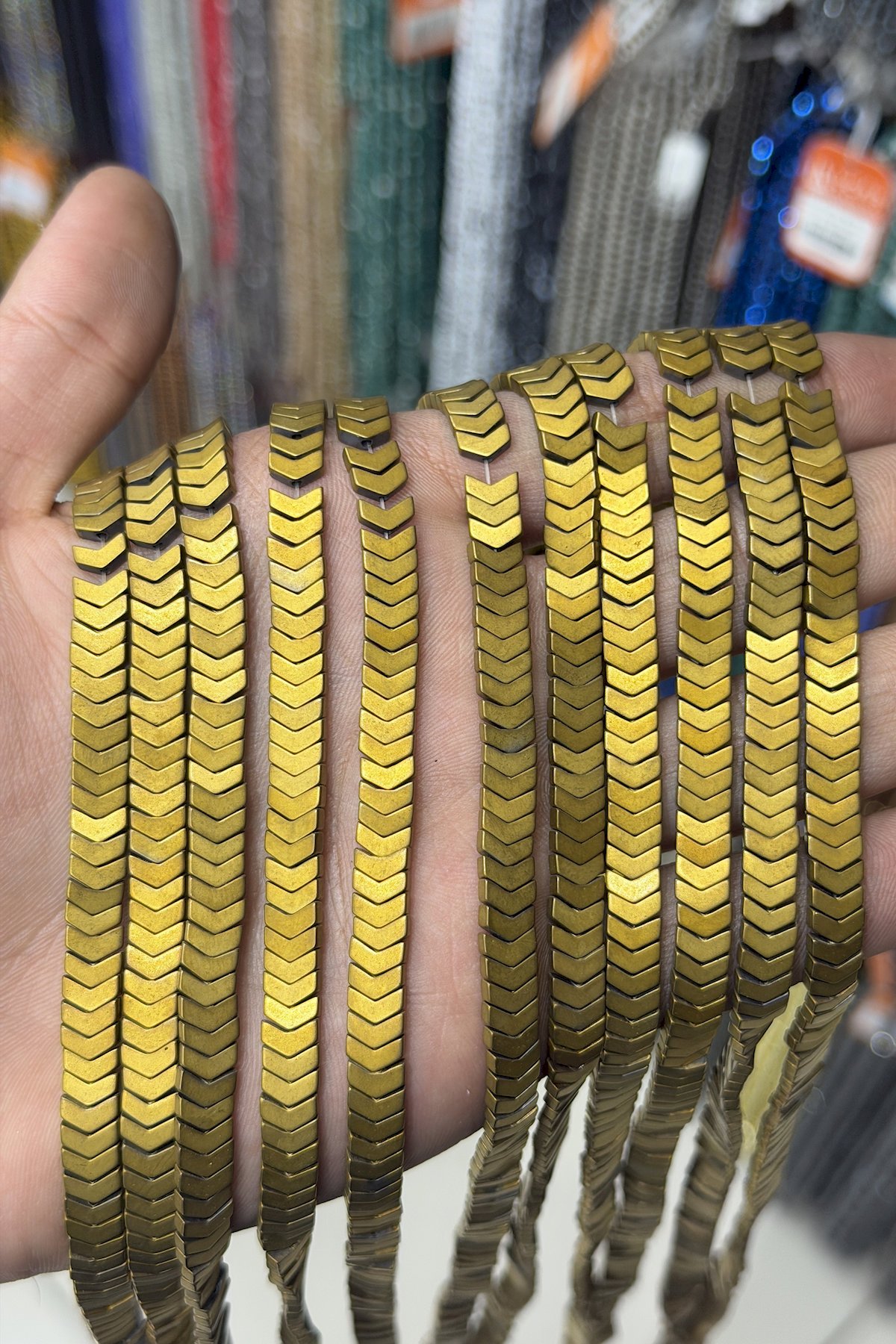 Hematit Taşı Çavuş Kesim Mat Gold 6x2mm Doğal Taş Dizi