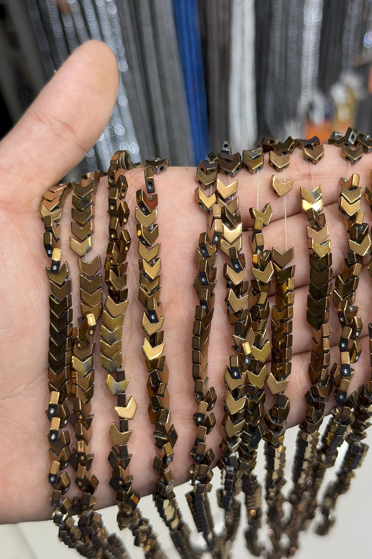 Hematite Natural Stone Shiny Brown Sergeant Cut 6x3mm String Of Beads