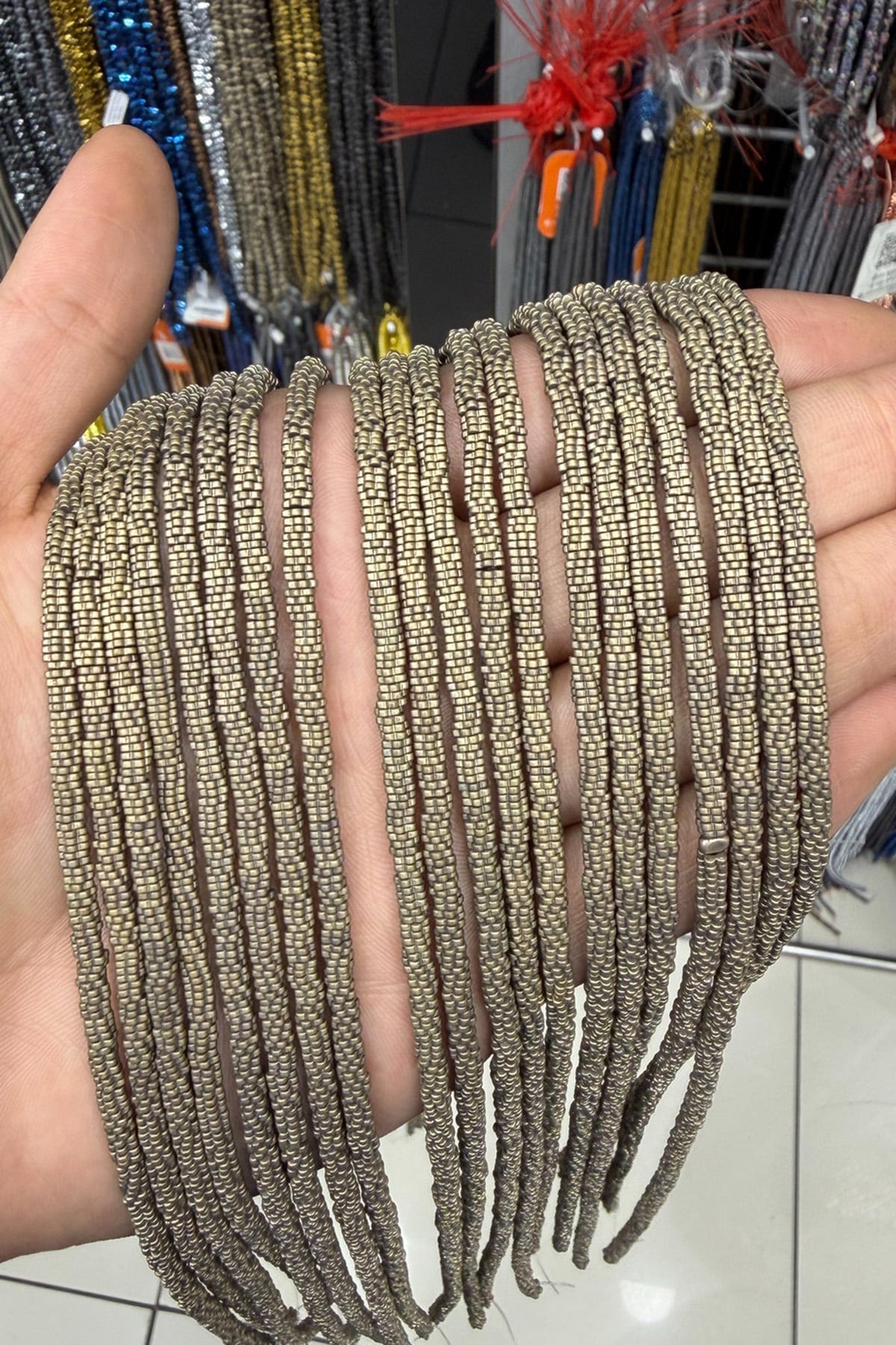 Hematit Taşı Çiçek Rondela Kesim Sarı 4x1mm Doğal Taş Dizi