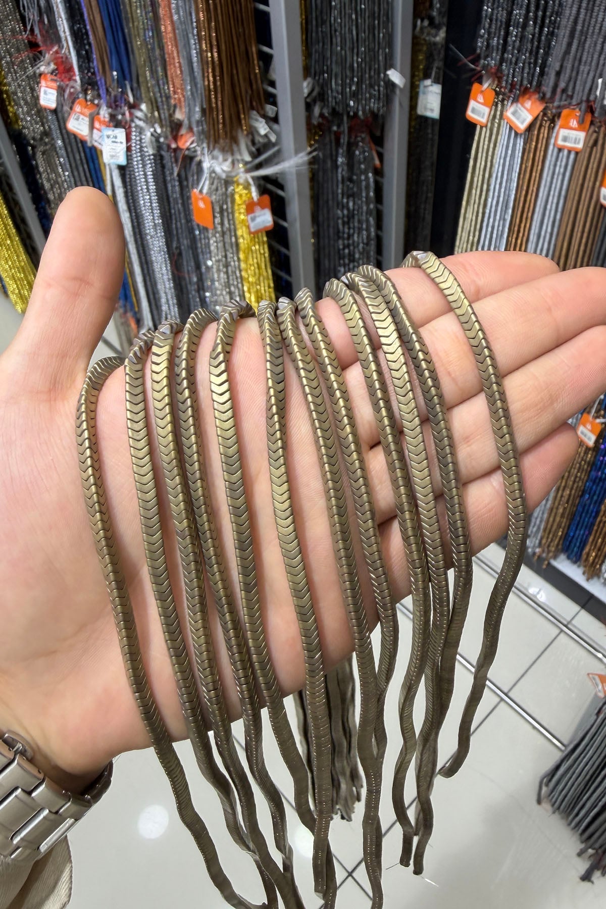 Hematit Taşı Dalgalı Rondela Kesim 4x2mm- Sarı Doğal Taş Dizi