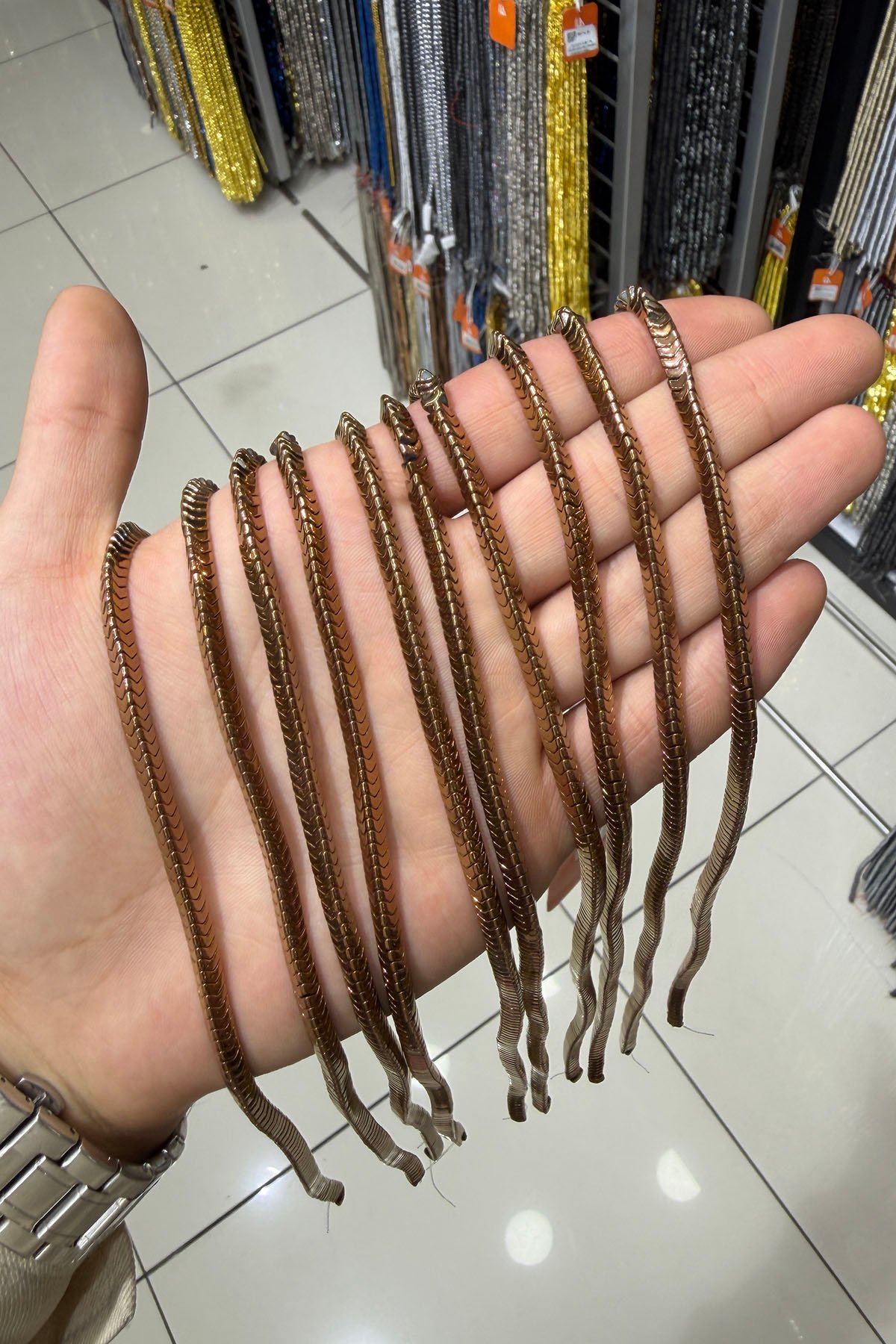 Hematit Taşı Dalgalı Rondela Kesim 4x2mm- Parlak Kahverengi Doğal Taş Dizi