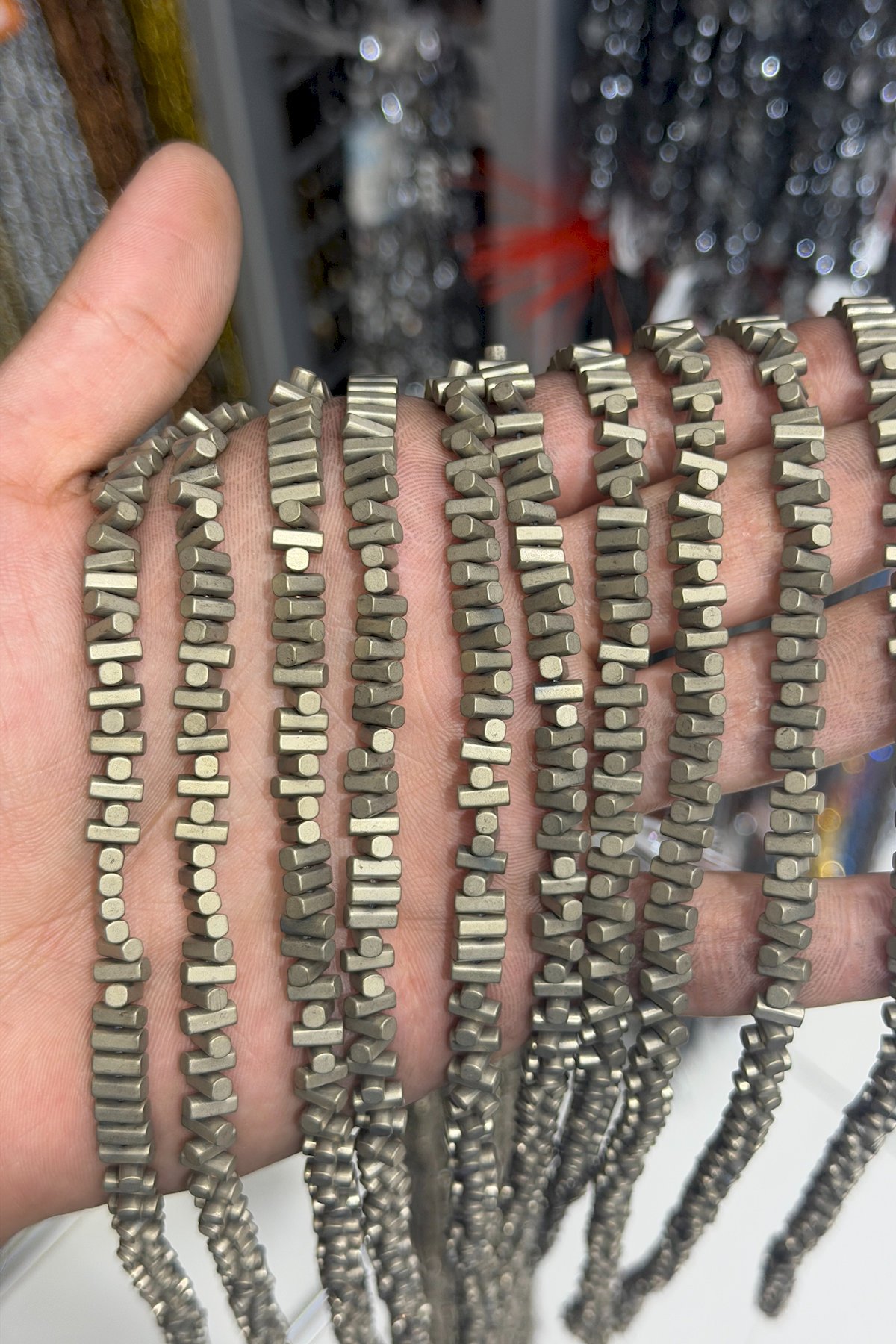 Hematit Taşı Dikdörtgen Kesim Sarı 3x5mm Doğal Taş Dizi