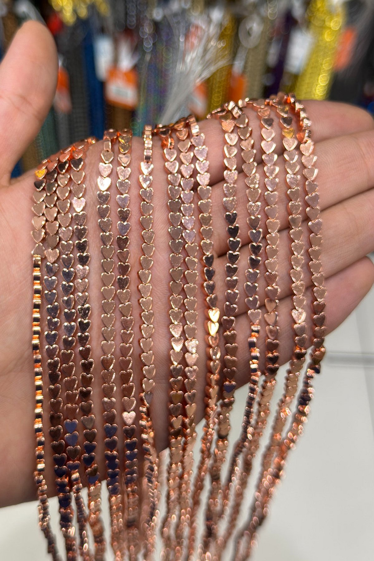 Hematit Taşı Kalp Kesim Parlak Roz 4mm Doğal Taş Dizi