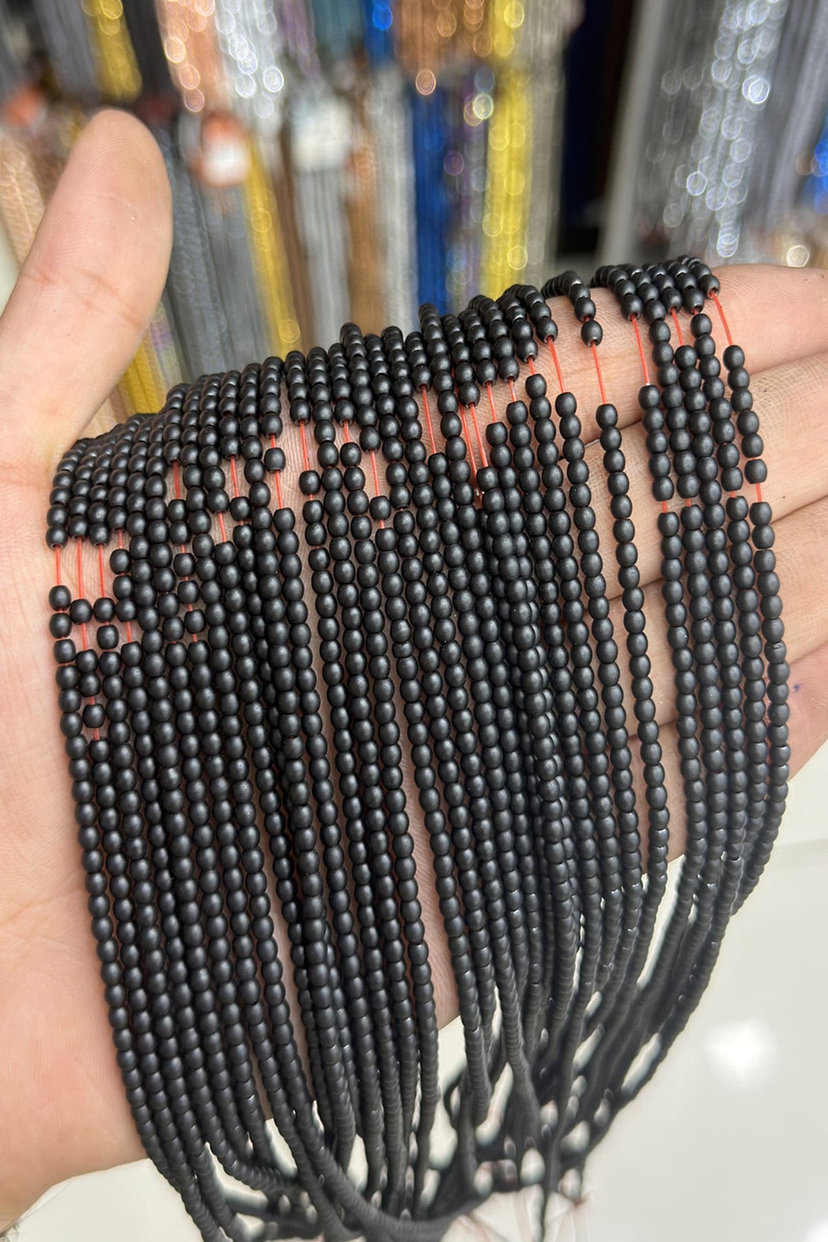 Hematit Taşı Küre Kesim Mat Siyah 3mm Doğal Taş Dizi