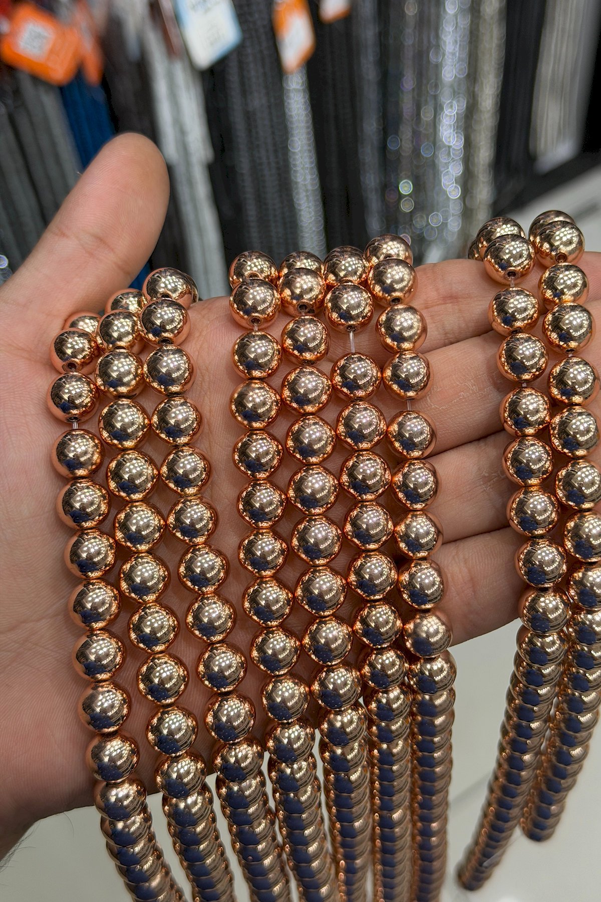 Hematit Taşı Küre Kesim Parlak Roz 10mm Doğal Taş Dizi