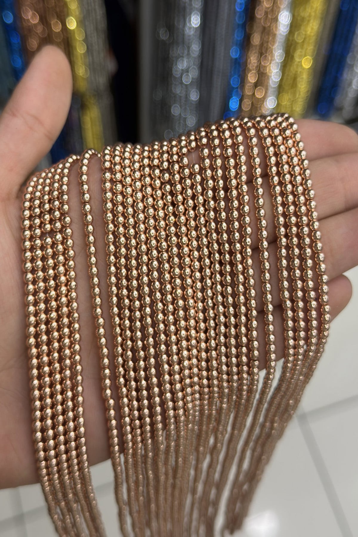 Hematit Taşı Küre Kesim Parlak Roz 3mm Doğal Taş Dizi