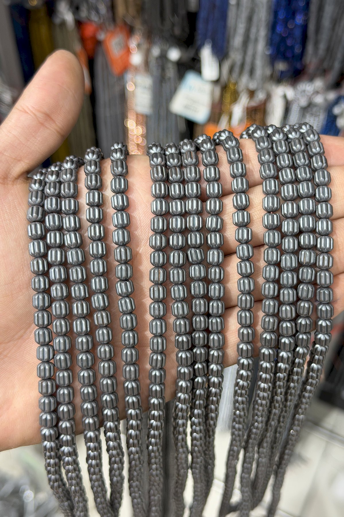 Hematit Doğal Taş Mat Gri 6x6mm Dizi [AA]