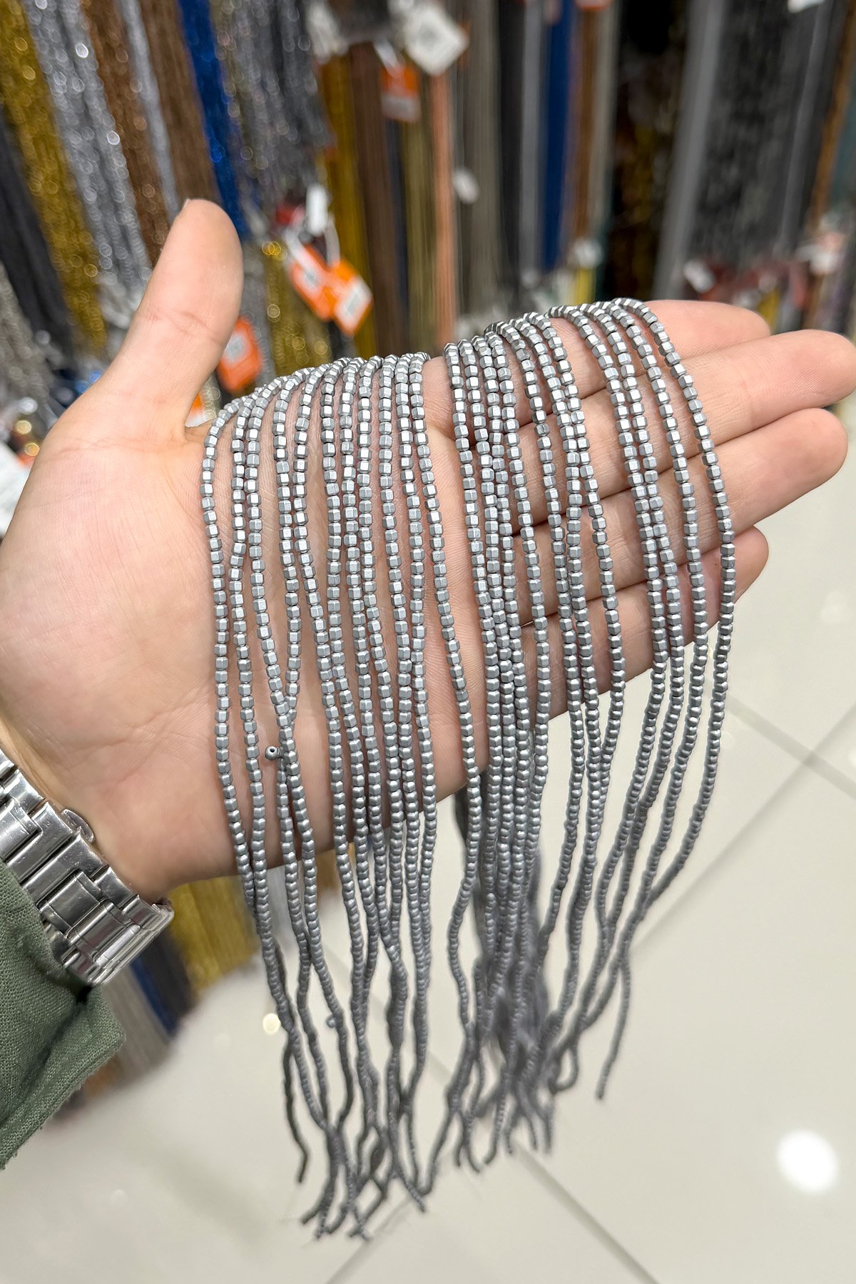 Hematit Taşı Özel Kesim 3x3mm- Mat Açık Gri Doğal Taş Dizi