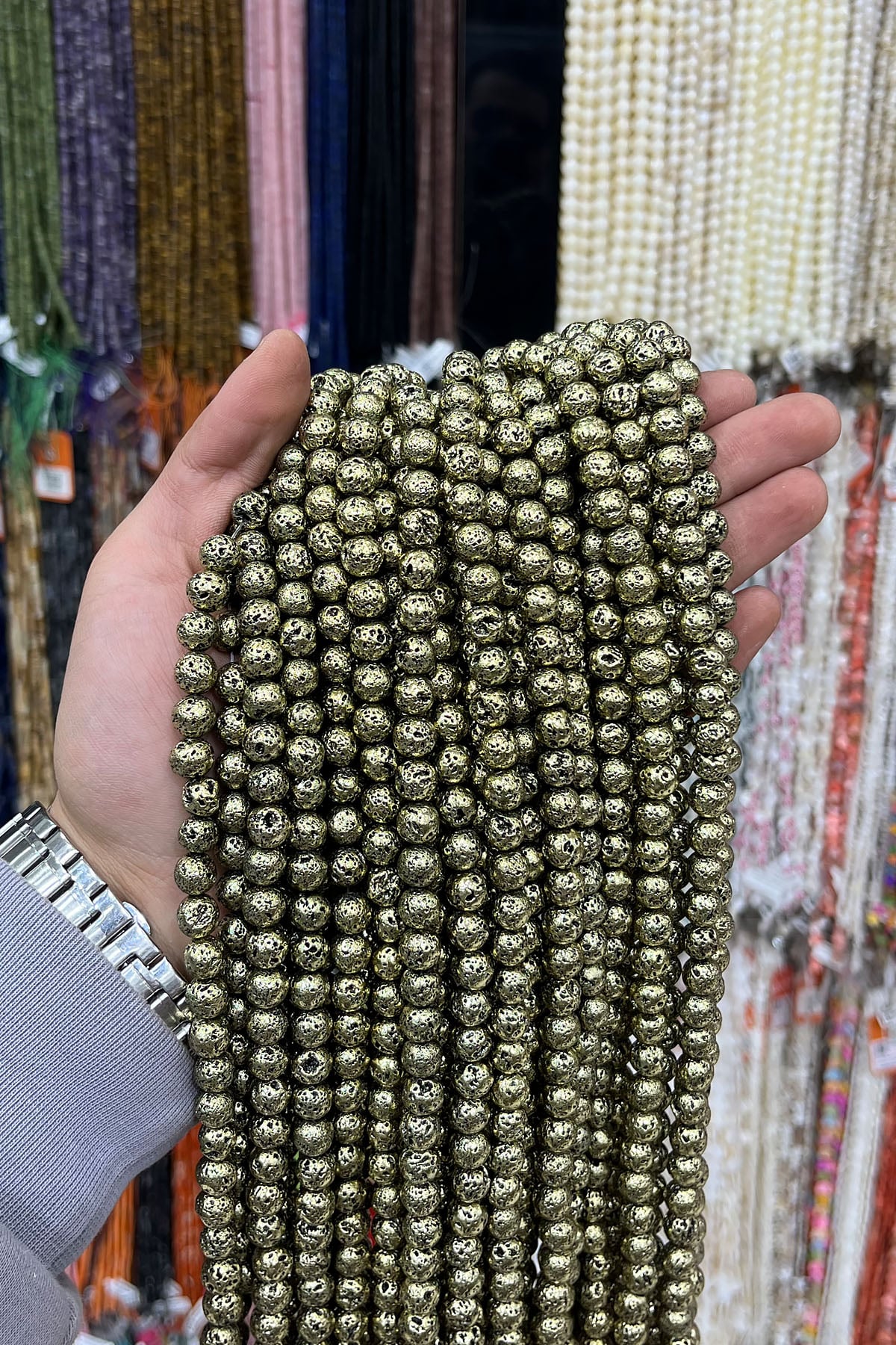 Hematit Taşı Pütürlü Küre Kesim 10mm- Doğal Taş Dizi