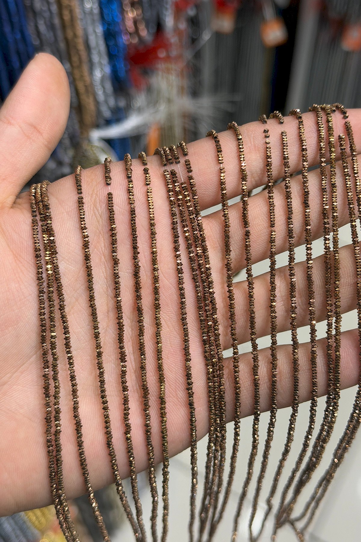 Hematit Taşı Rondela Kesim 1.5x0.8mm- Parlak Kahverengi Doğal Taş Dizi