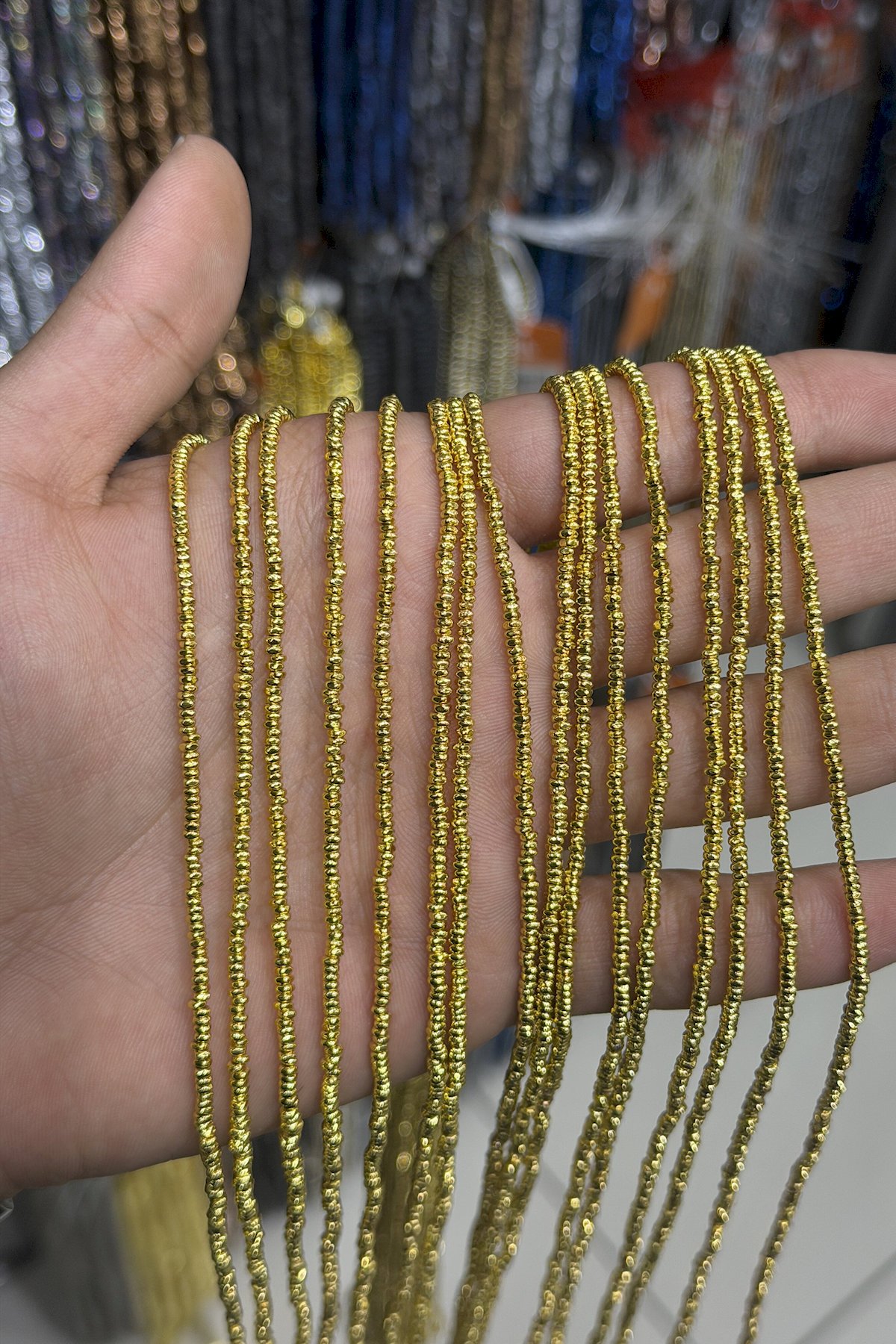 Hematit Taşı Rondela Kesim 2x1mm- Altın Sarı Doğal Taş Dizi