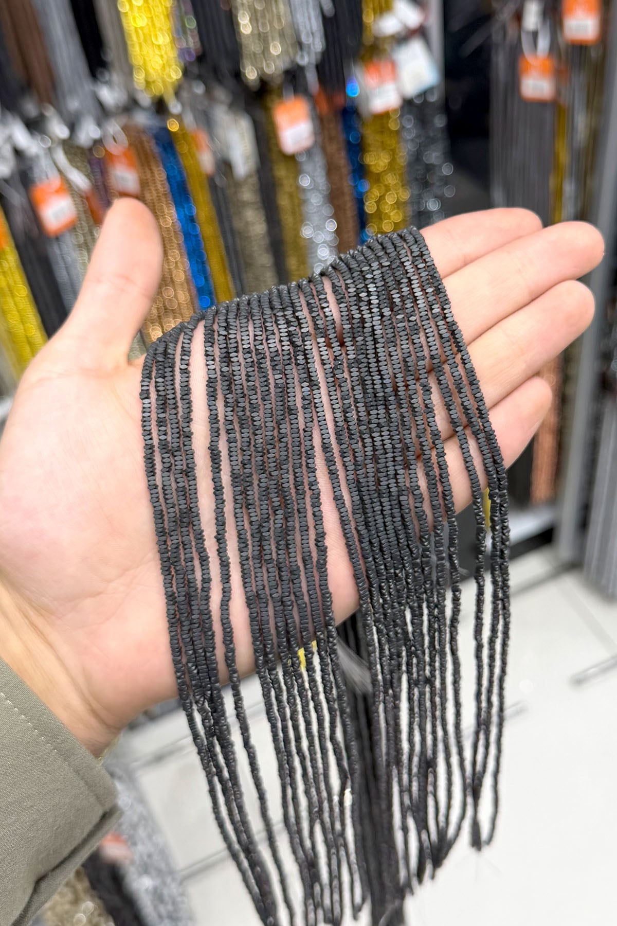 Hematit Taşı Rondela Kesim 2x1mm- Mat Siyah Doğal Taş Dizi