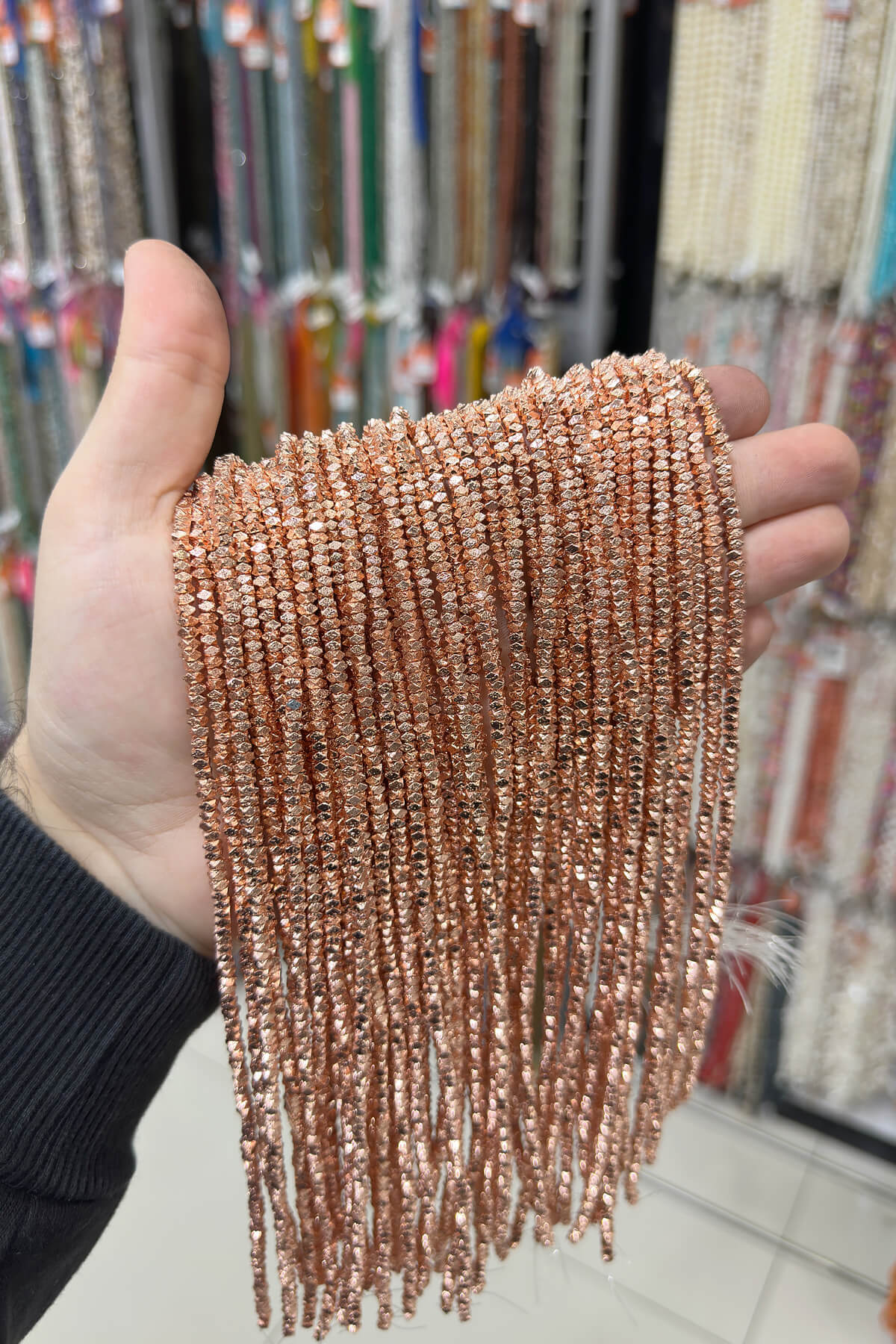 Hematit Taşı Rondela Kesim 3x2mm- Parlak Roz Doğal Taş Dizi