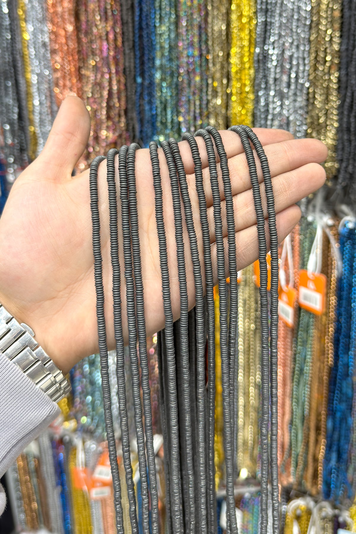 Hematit Taşı Rondela Kesim 4x1mm- Mat Gri Doğal Taş Dizi