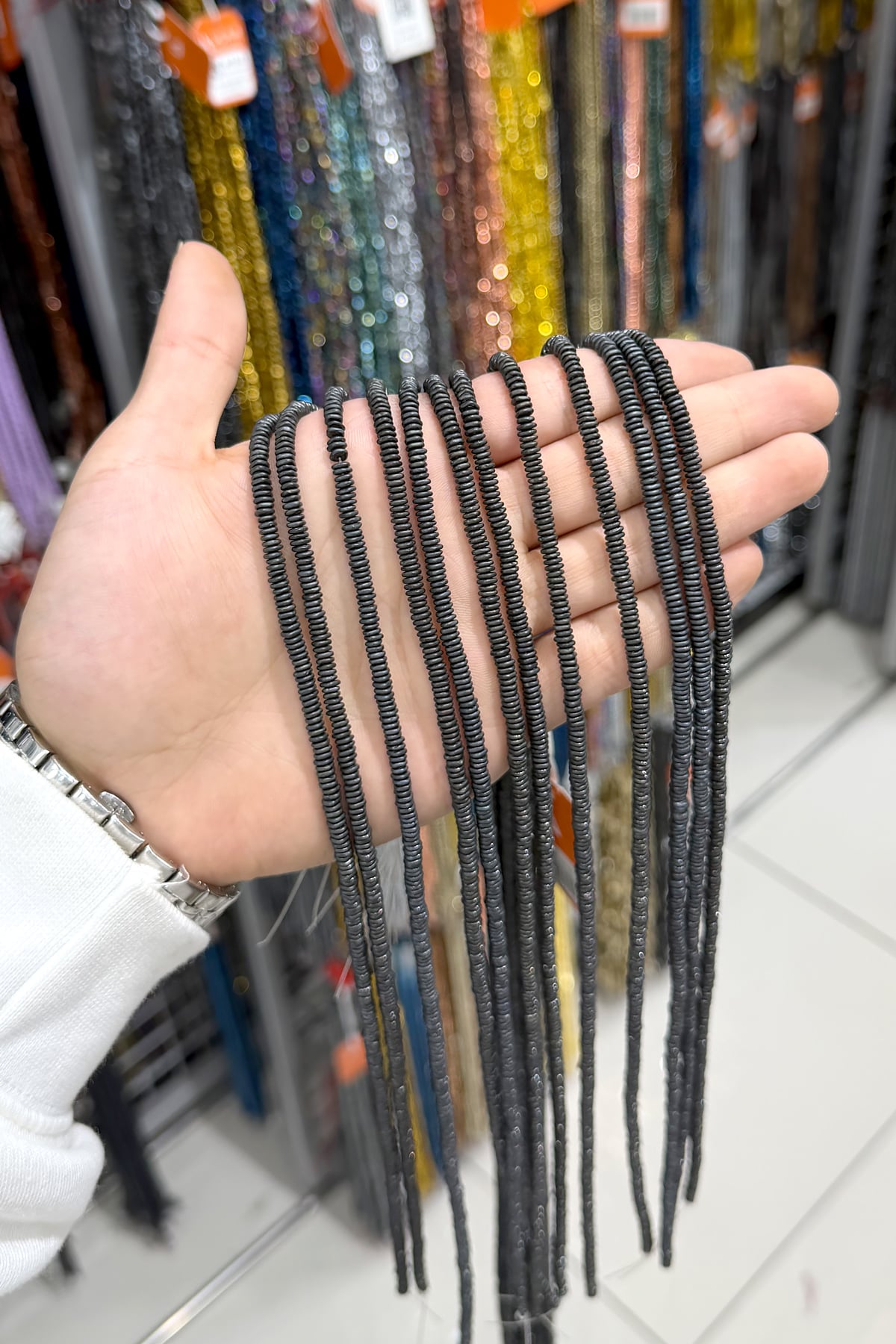Hematit Taşı Rondela Kesim 4x1mm- Mat Siyah Doğal Taş Dizi