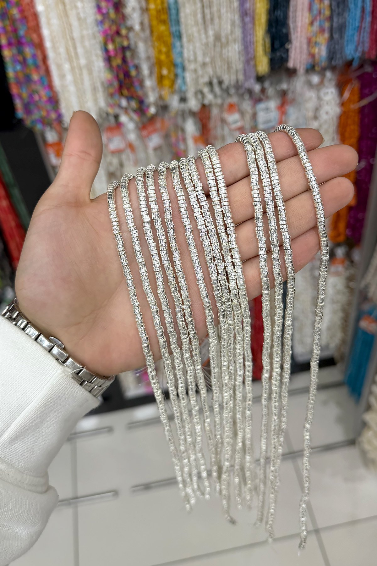 Hematit Taşı Rondela Kesim 4x1mm-Pütürlü Gümüş Doğal Taş Dizi