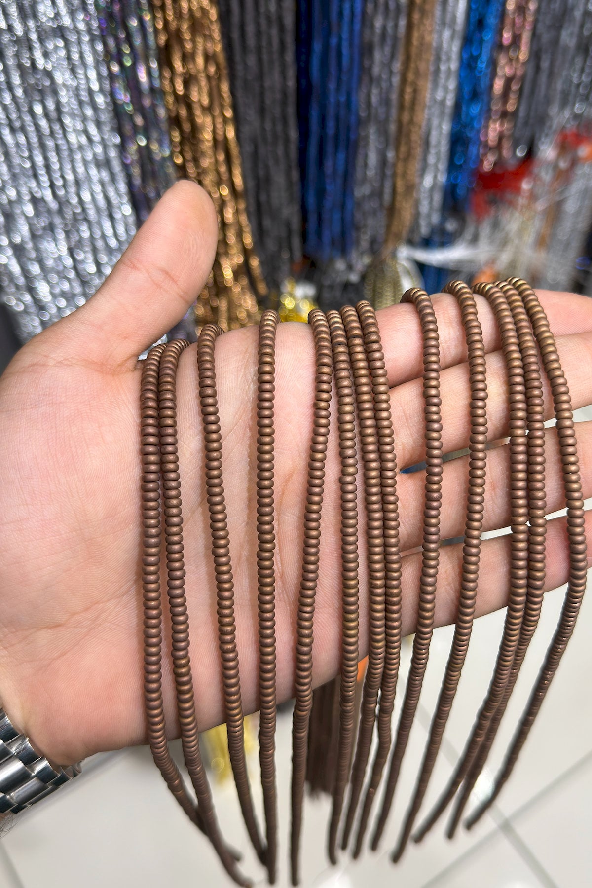 Hematit Taşı Rondela Kesim 4x2mm- Mat Kahverengi Doğal Taş Dizi