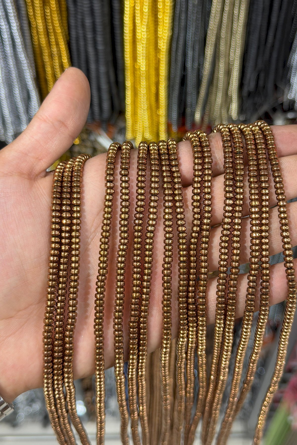 Hematit Taşı Rondela Kesim 4x3mm- Mat Gri 4x3mm Doğal Taş Dizi