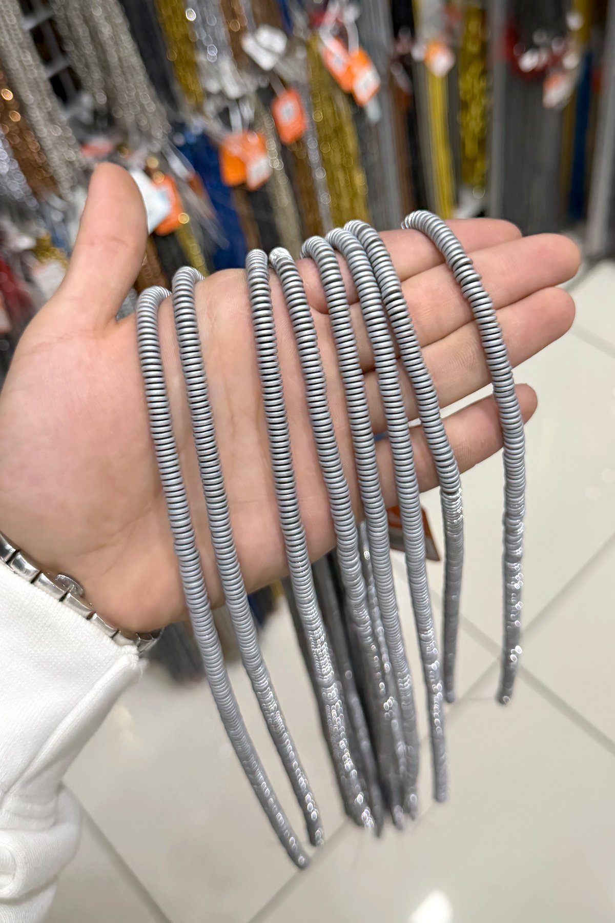 Hematit Taşı Rondela Kesim 6x1mm- Mat Açık Gri Doğal Taş Dizi