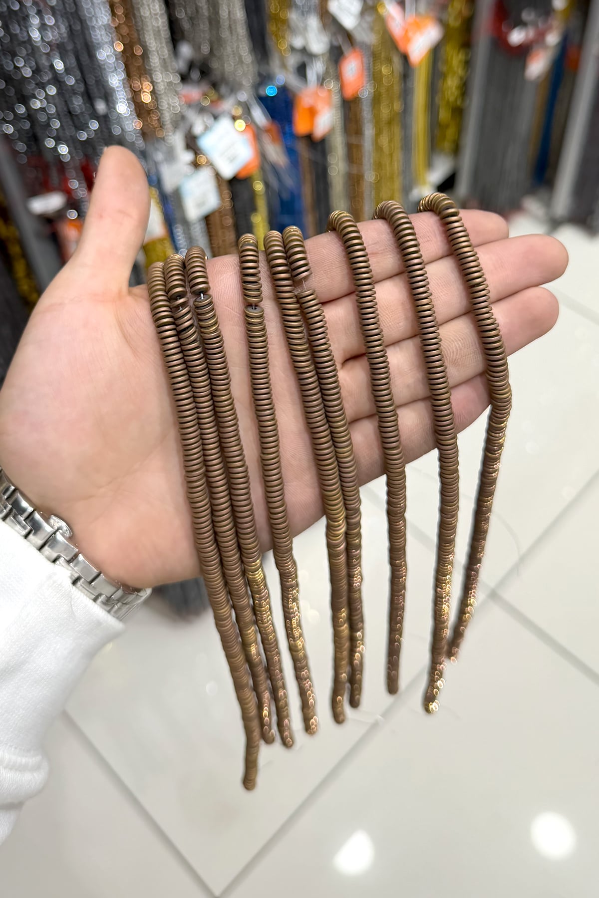 Hematit Taşı Rondela Kesim 6x1mm- Mat Kahverengi Doğal Taş Dizi