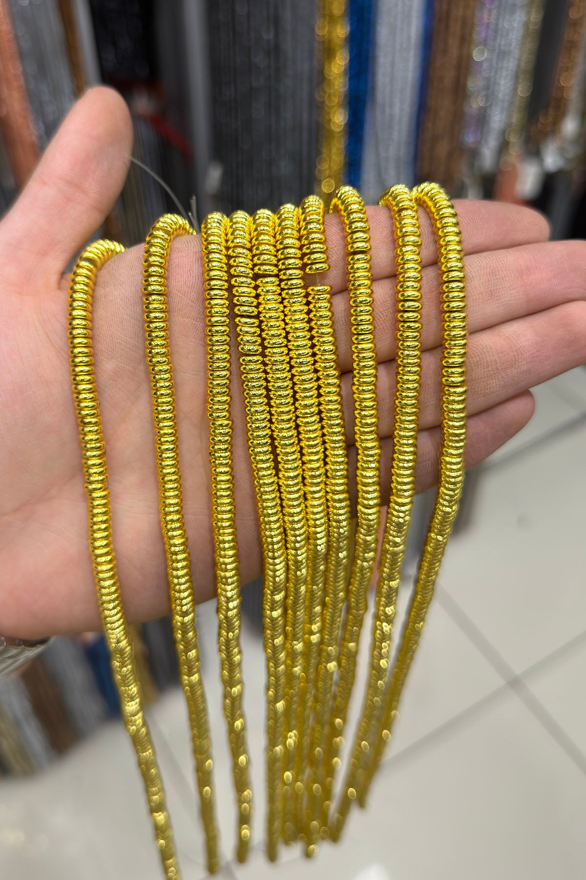 Hematit Taşı Rondela Kesim 6x2mm- Altın Sarı Doğal Taş Dizi