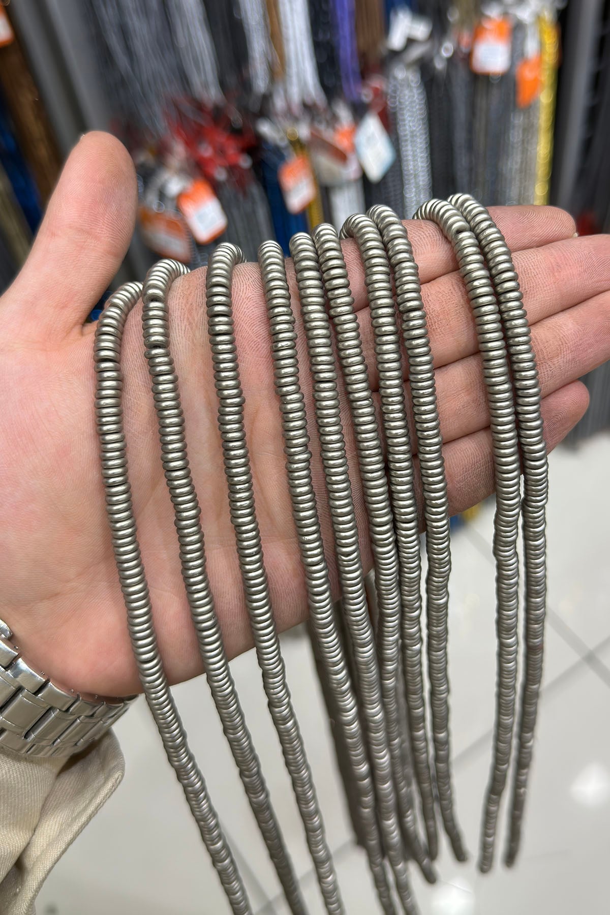 Hematit Taşı Rondela Kesim 6x2mm- Mat Titanyum Doğal Taş Dizi