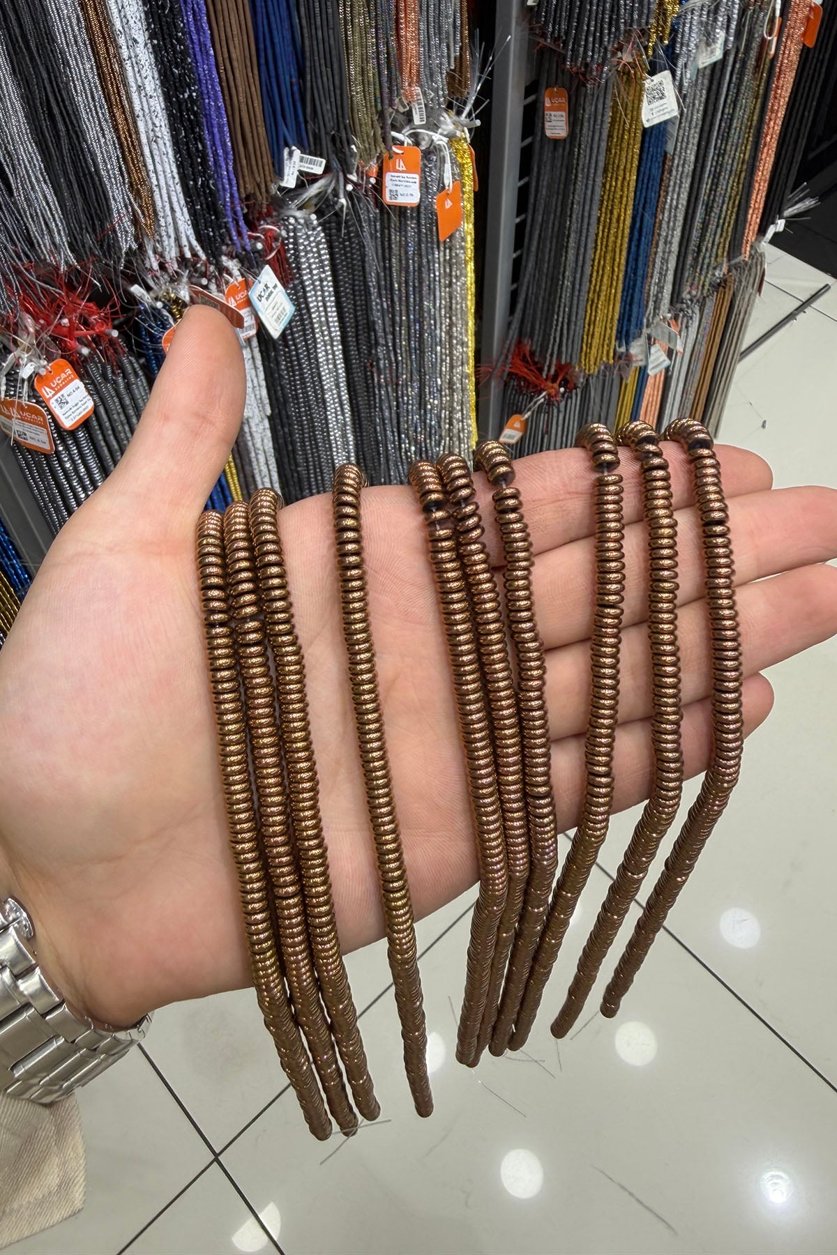 Hematit Taşı Rondela Kesim 6x2mm- Parlak Kahverengi Doğal Taş Dizi