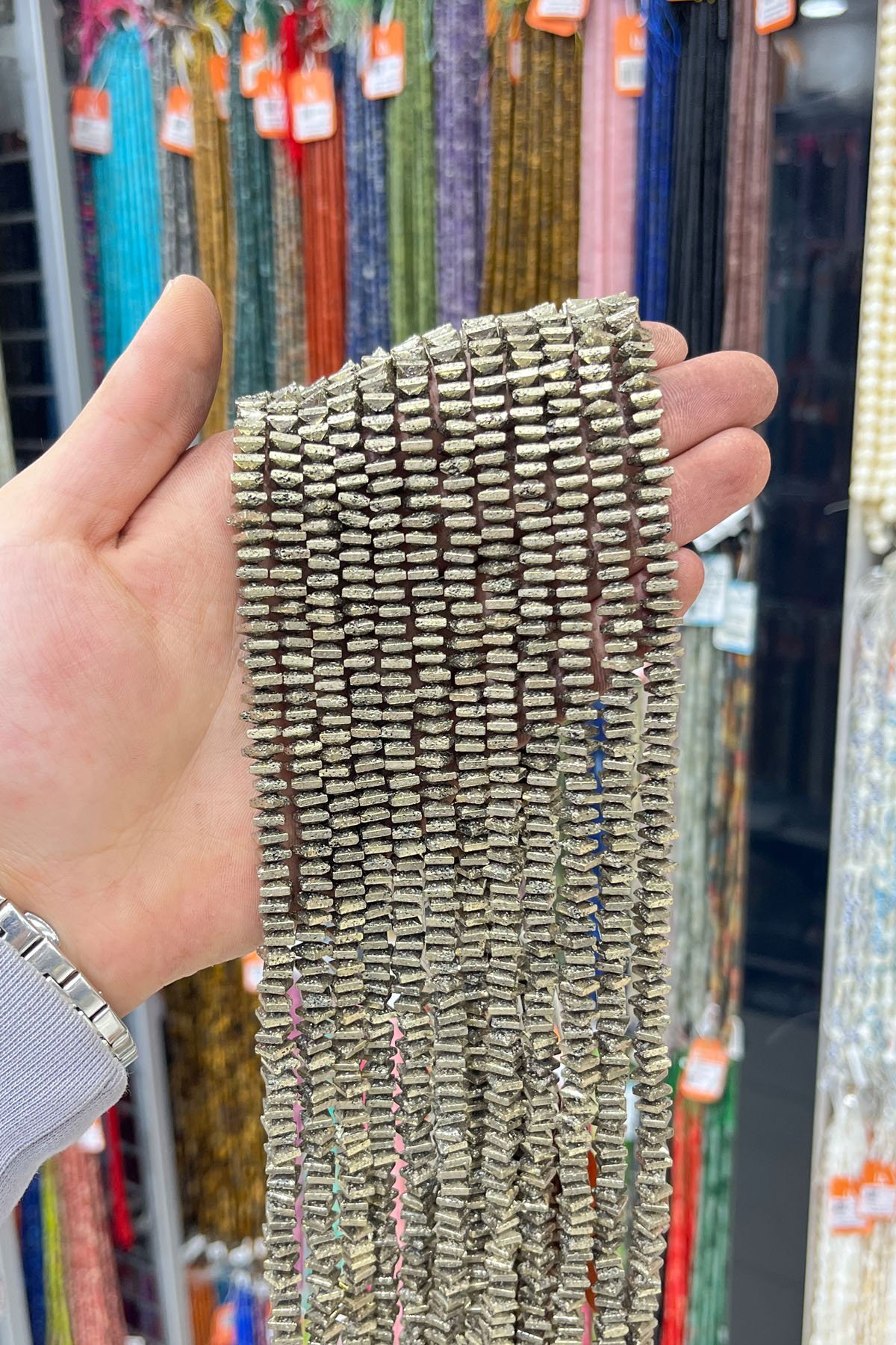 Hematit Taşı Rondela Kesim Parlak Antik Sarı 6x4mm Doğal Taş Dizi
