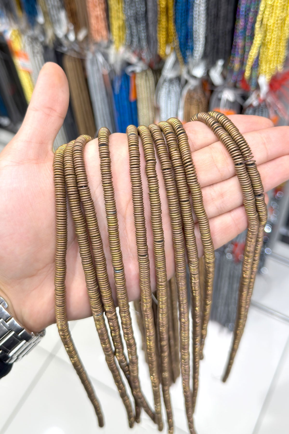 Hematit Taşı Rondela Kesim 8x1mm- Mat Kahverengi Doğal Taş Dizi