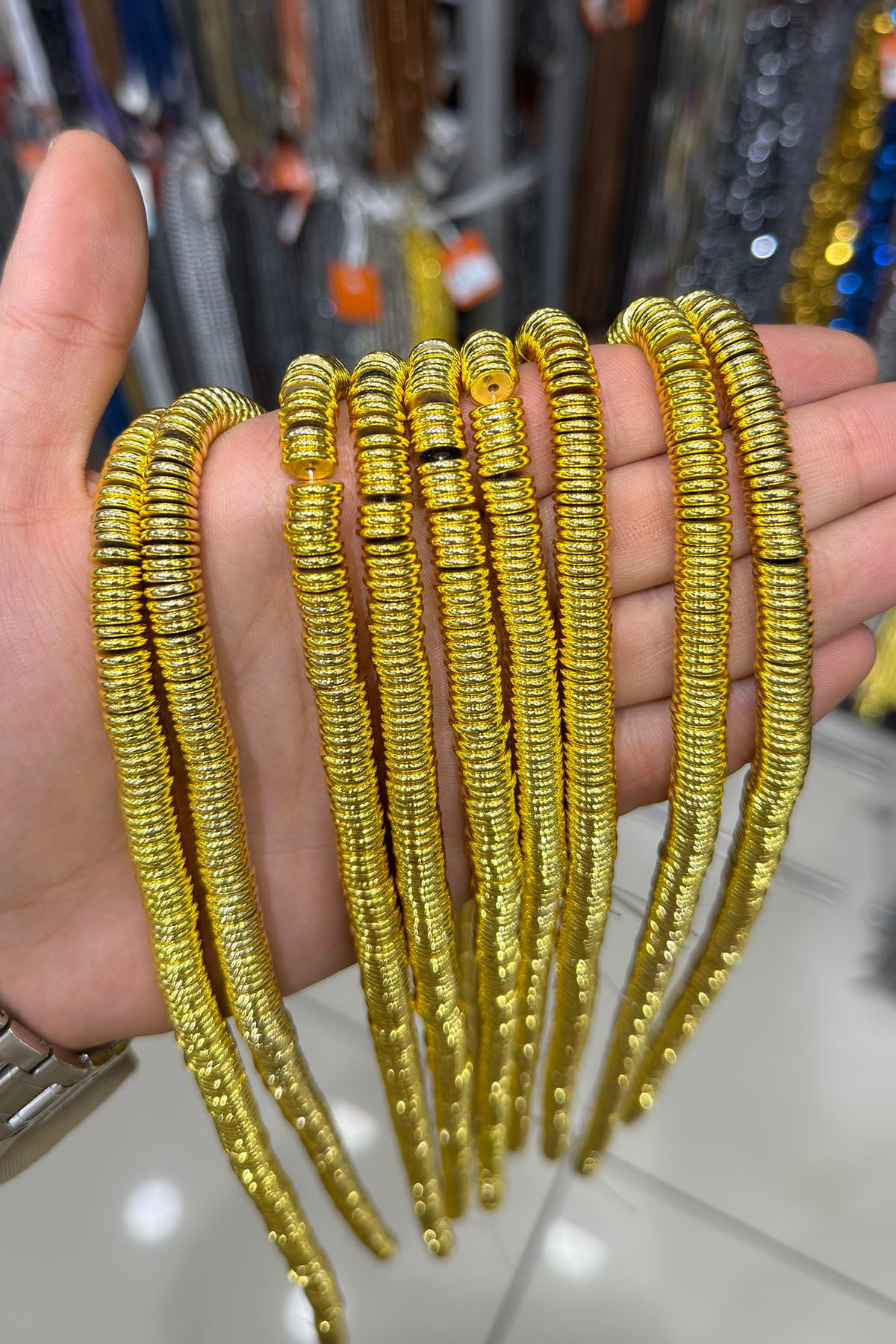 Hematit Taşı Rondela Kesim 8x2mm- Altın Sarı Doğal Taş Dizi