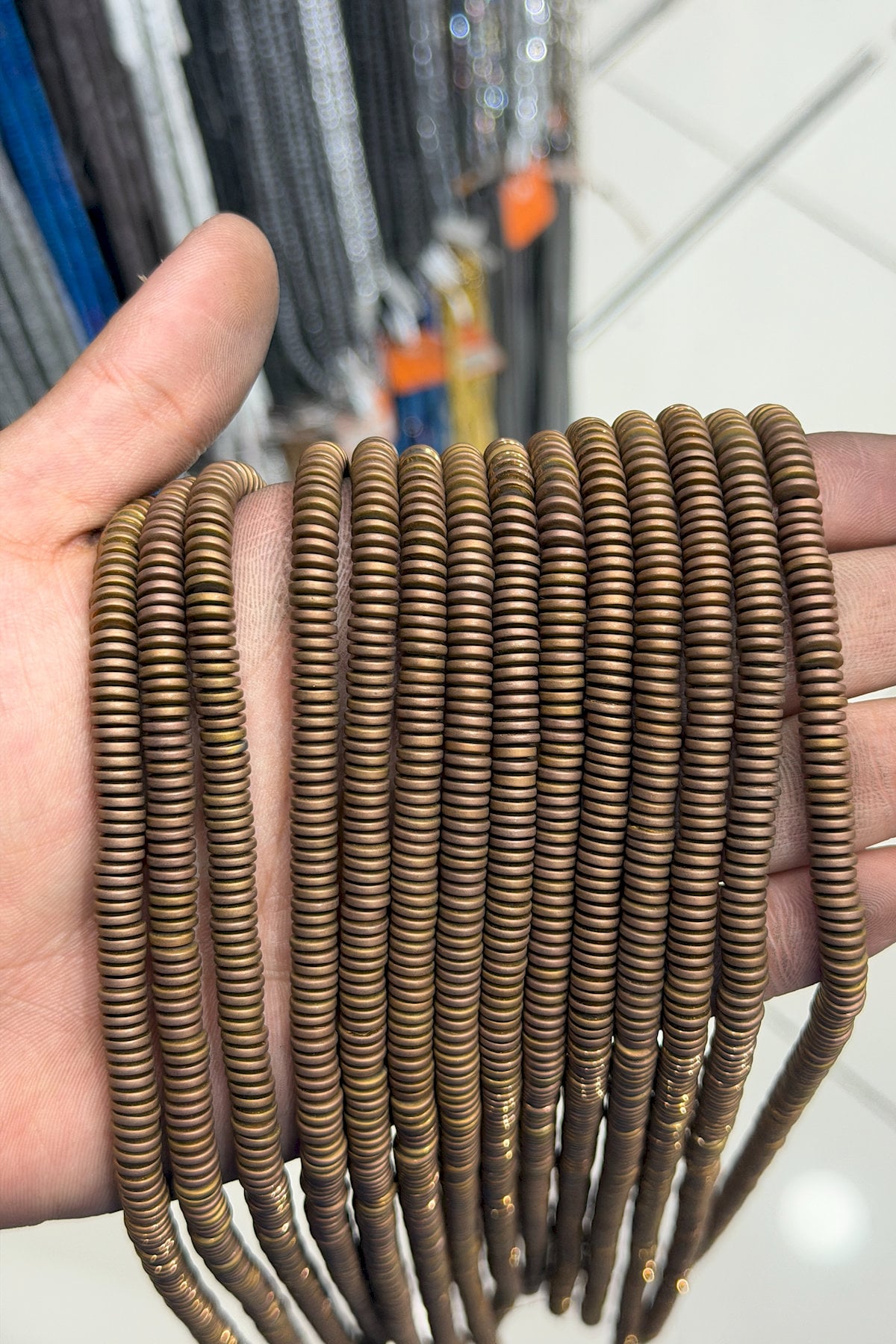 Hematit Taşı Rondela Kesim Mat Kahverengi 6x1mm Doğal Taş Dizi