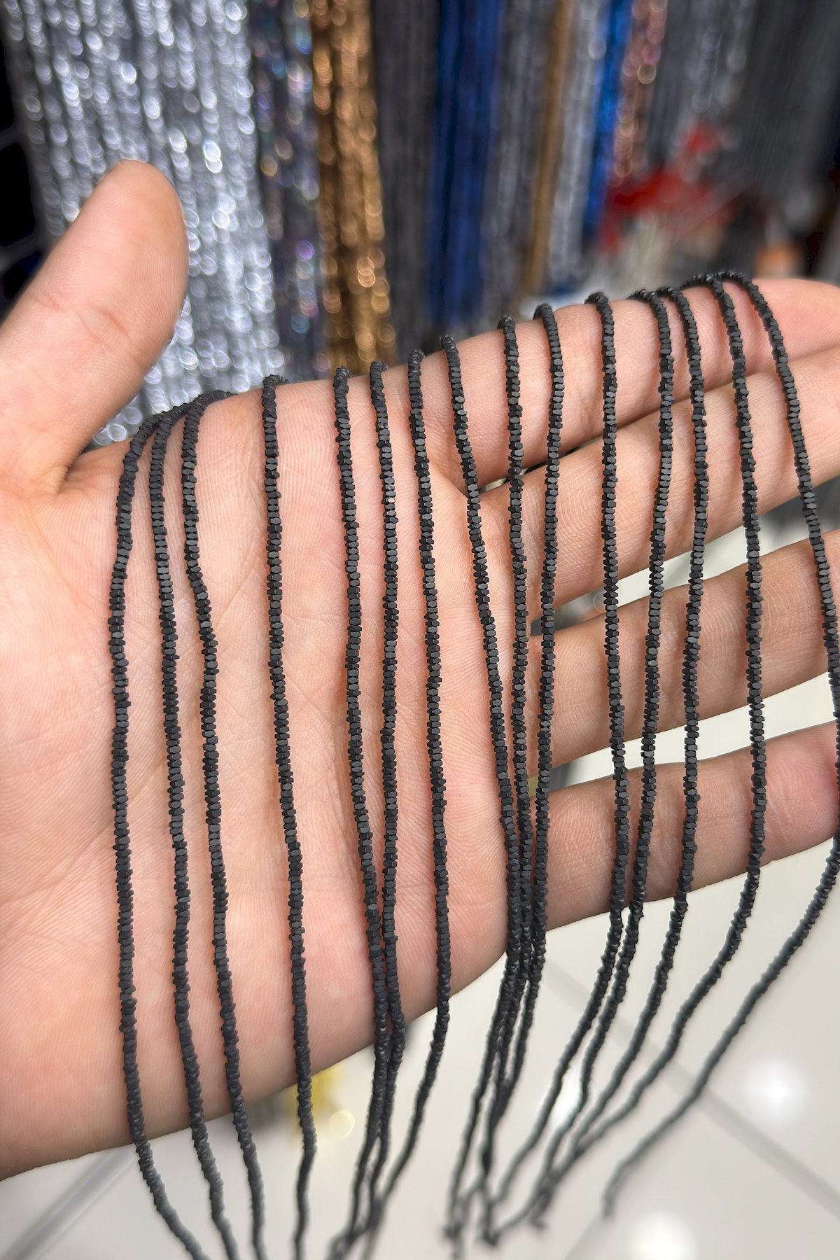 Hematite Stone Rondelle-Cut Matte Black 1x8mm Bead Strand