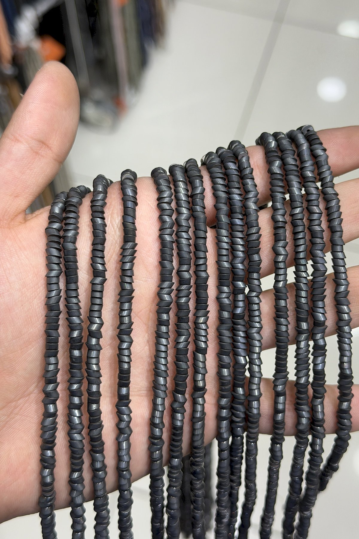 Hematit Taşı Rondela Kesim Mat Siyah 4x2mm Doğal Taş Dizi