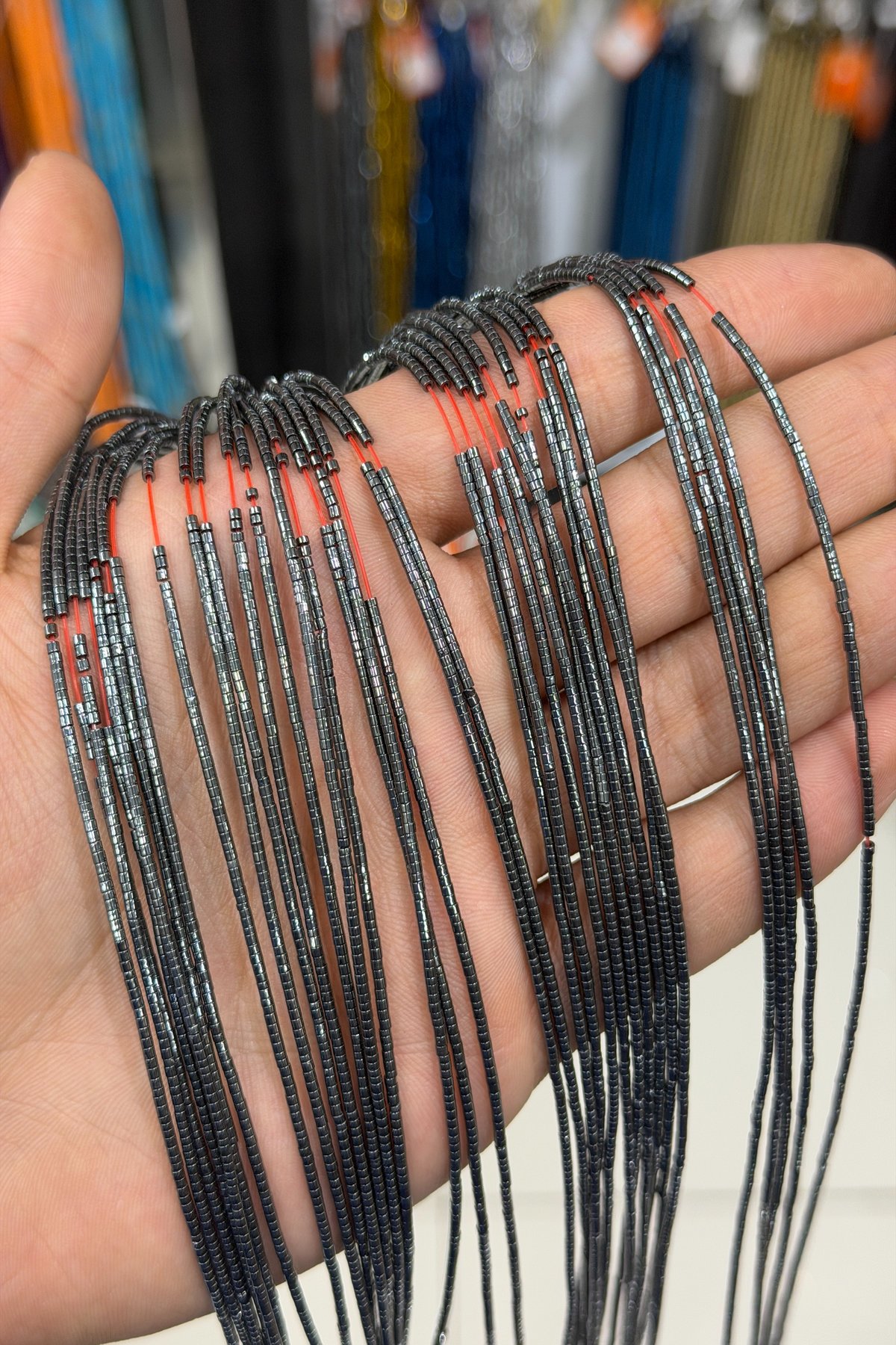 Hematit Taşı Rondela Kesim Parlak Füme 1x1mm Doğal Taş Dizi
