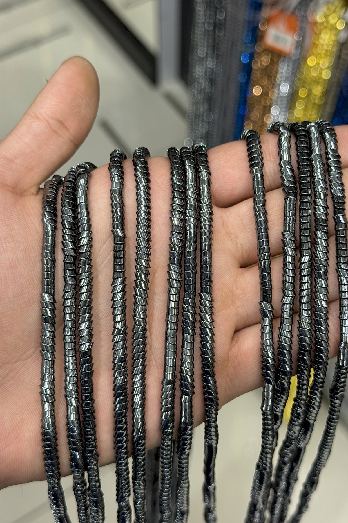Hematit Taşı Rondela Kesim Parlak Füme 4x2mm Doğal Taş Dizi