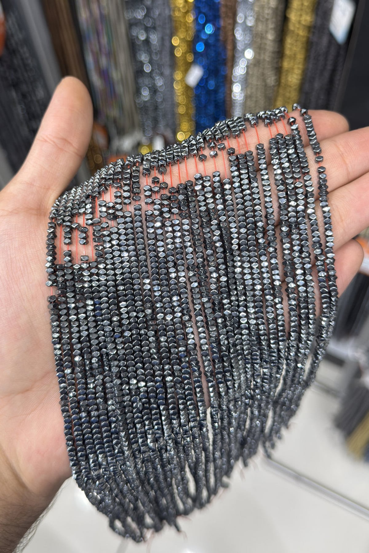 Hematit Taşı Rondela Kesim Parlak Füme 3x2mm Doğal Taş Dizi