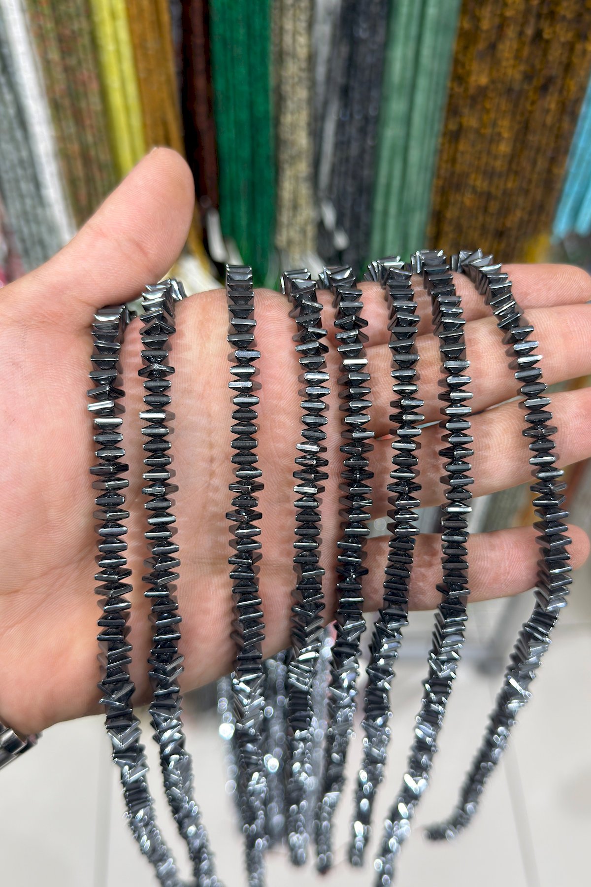 Hematit Taşı Rondela Kesim Parlak Gökkuşağı 6x3mm Doğal Taş Dizi