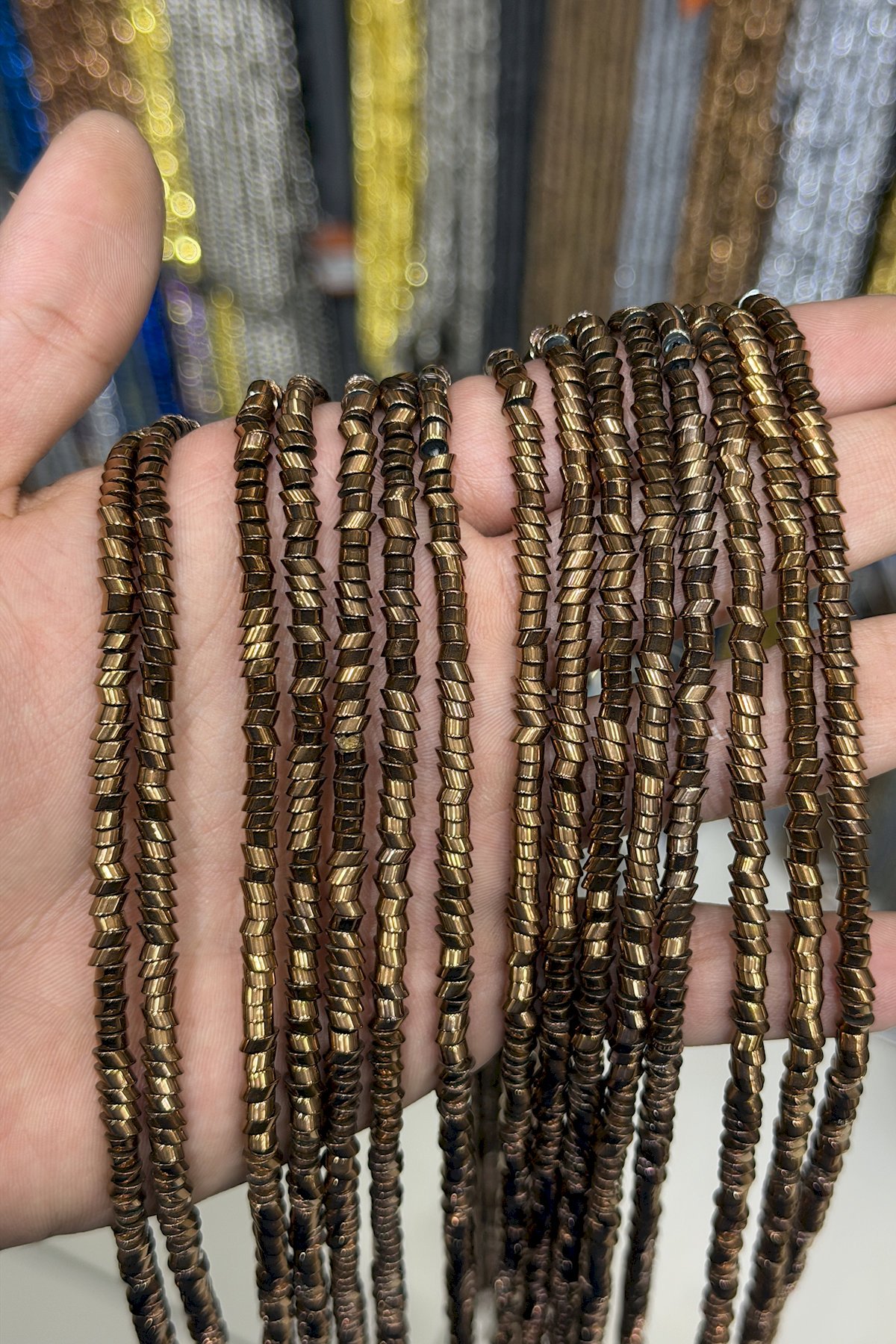 Hematit Taşı Rondela Kesim Parlak Kahverengi 4x2mm Doğal Taş Dizi