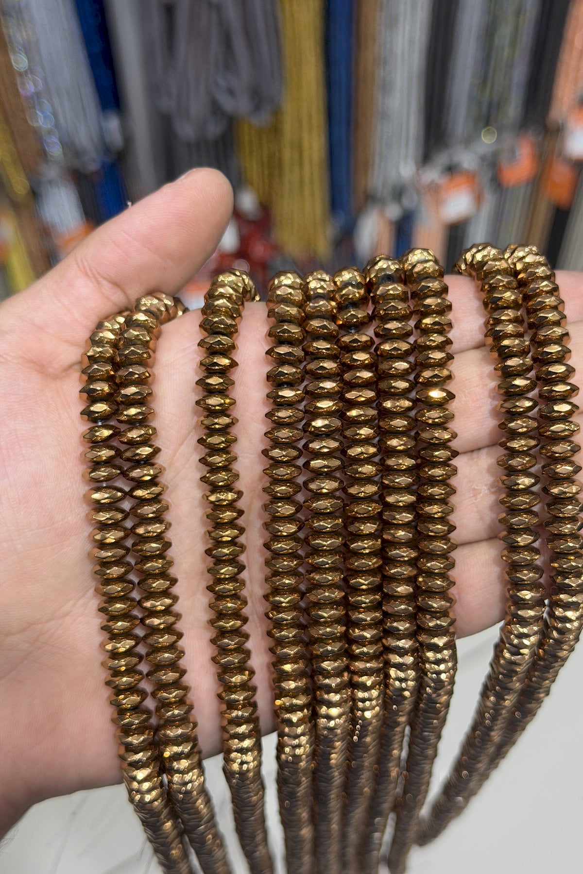 Hematit Taşı Rondela Kesim Parlak Kahverengi 8x3mm Doğal Taş Dizi